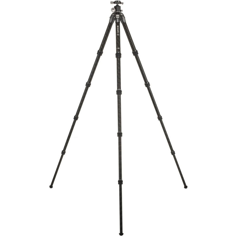 Benro Tortoise Columnless Carbon Fiber Tripod with GX35 Ballhead - 5-Section Twist Lock Legs, Lightweight & Stable for Photography - Perfect for Travel, Hiking, and Outdoor Shooting