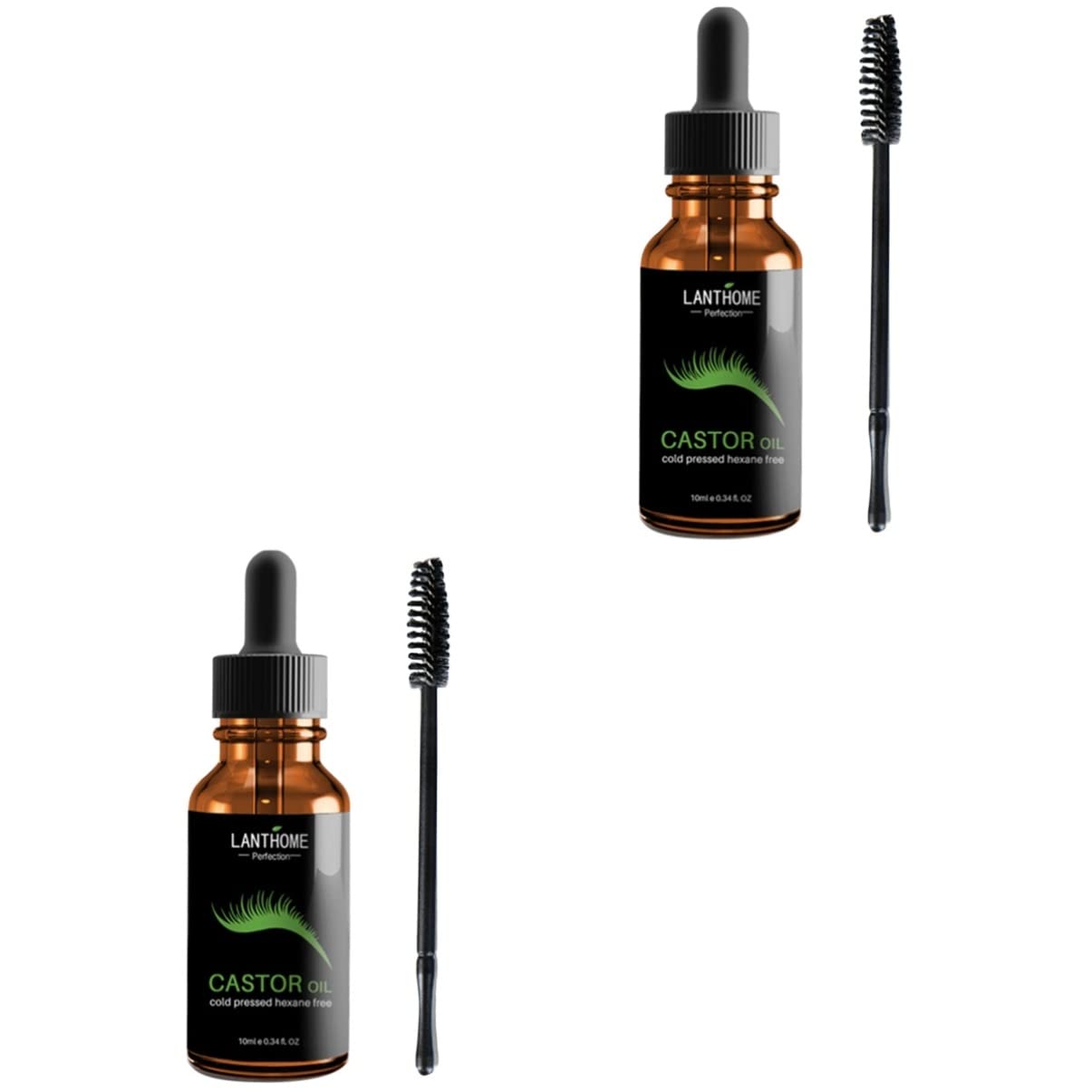 DOITOOL 2-Pack Hexane-Free Eyelash Growth Serum with Castor Oil - Natural Lash & Brow Enhancer for Longer, Fuller Lashes - Perfect for Nighttime Care & Makeup Prep