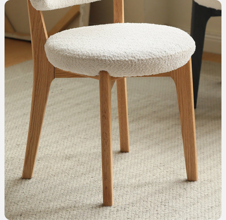 Solid Oak Wood Modern Velvet Makeup Stool - Soft Upholstered Vanity Seat for Dressing Table, Bedroom, and Beauty Salon