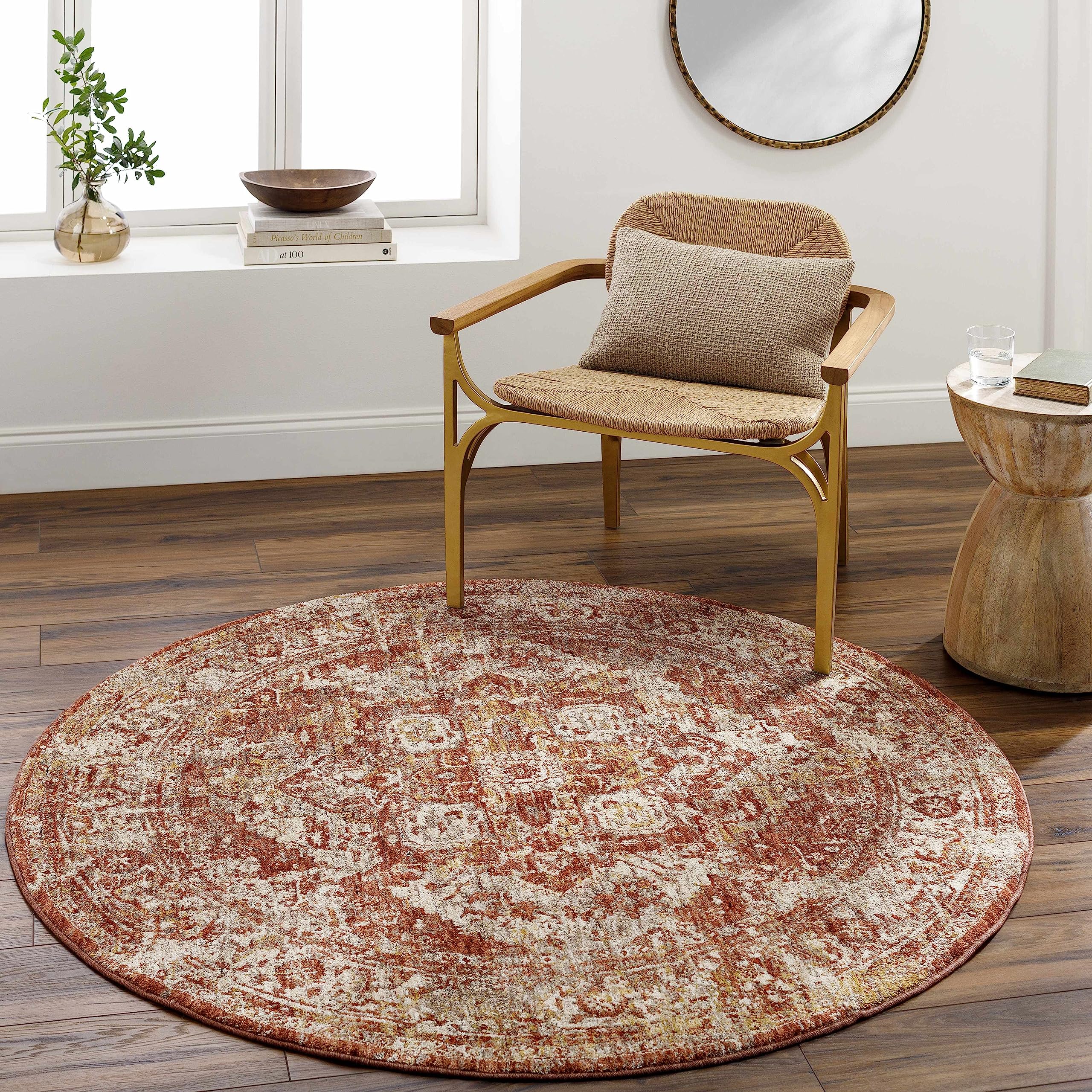 Hauteloom Strathbogie Traditional Beige Brown Red Area Rug 6'7