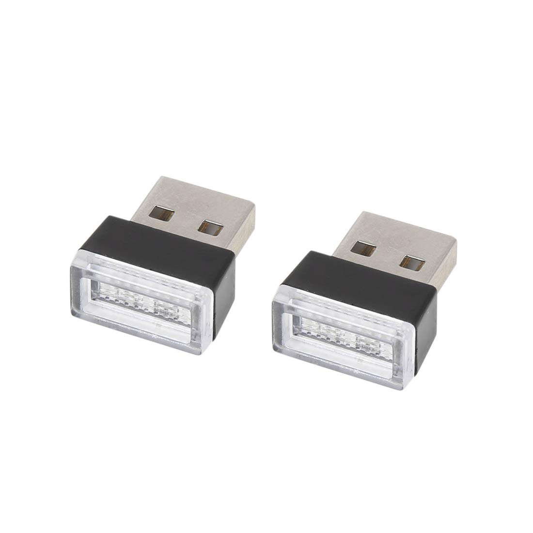 X AUTOHAUX 2-Pack Red USB LED Car Interior Lights - Ambient Atmosphere Lighting for Cars, Trucks & SUVs - Perfect for Night Driving & Custom Interior Styling