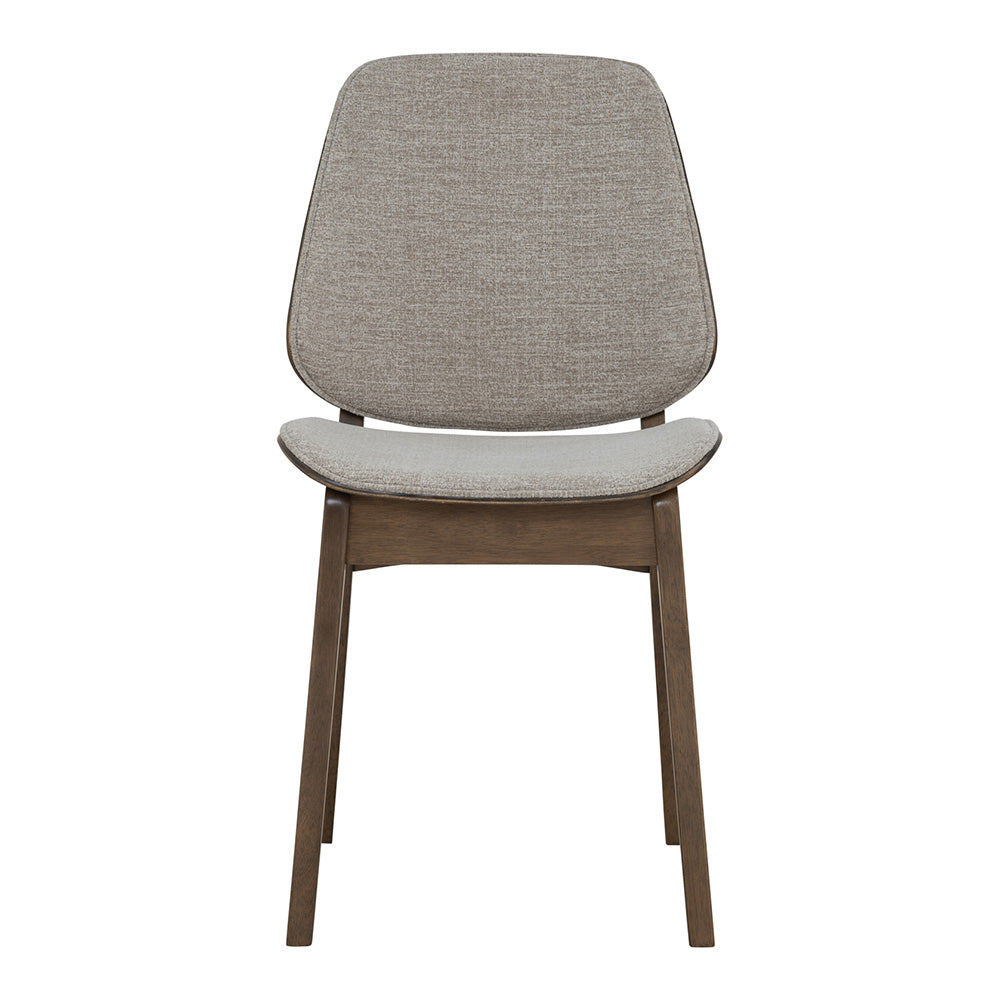 ERZA Modern Dining Chair - Solid Walnut Wood Frame & Grey Upholstery - Comfortable Kitchen, Dining Room, or Breakfast Nook Seating
