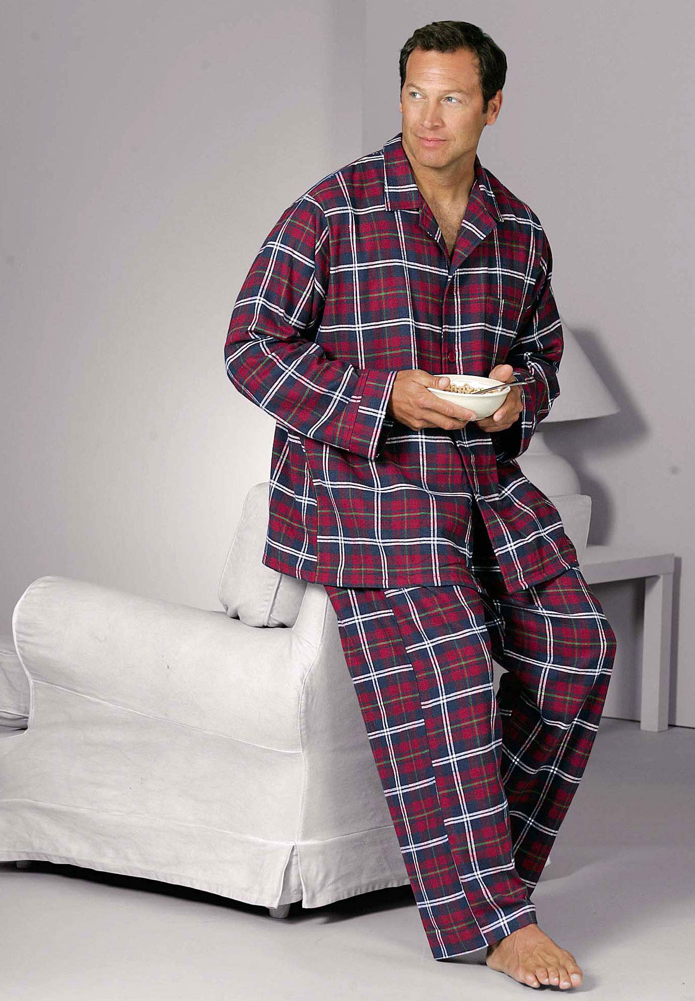 KingSize Men's Big & Tall Plaid Flannel Pajama Set - Soft & Comfortable Winter Sleepwear for Lounge & Home Relaxation