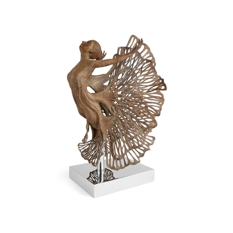 Gingko Fairy Tabletop Sculpture - Handmade Resin Art Figurine for Home Decor, Office Desk, and Gift Giving | Perfect for Zen Gardens, Bookshelves, and Meditation Spaces