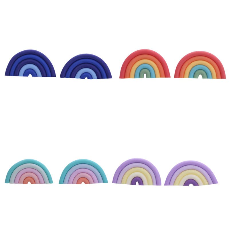 Handmade Bohemian Rainbow Polymer Clay Dangle Earrings for Women | Colorful U-Shaped Drop Statement Jewelry | Perfect Gift for Birthday, Party & Festival | Boho Chic Accessories for Casual & Special Occasions
