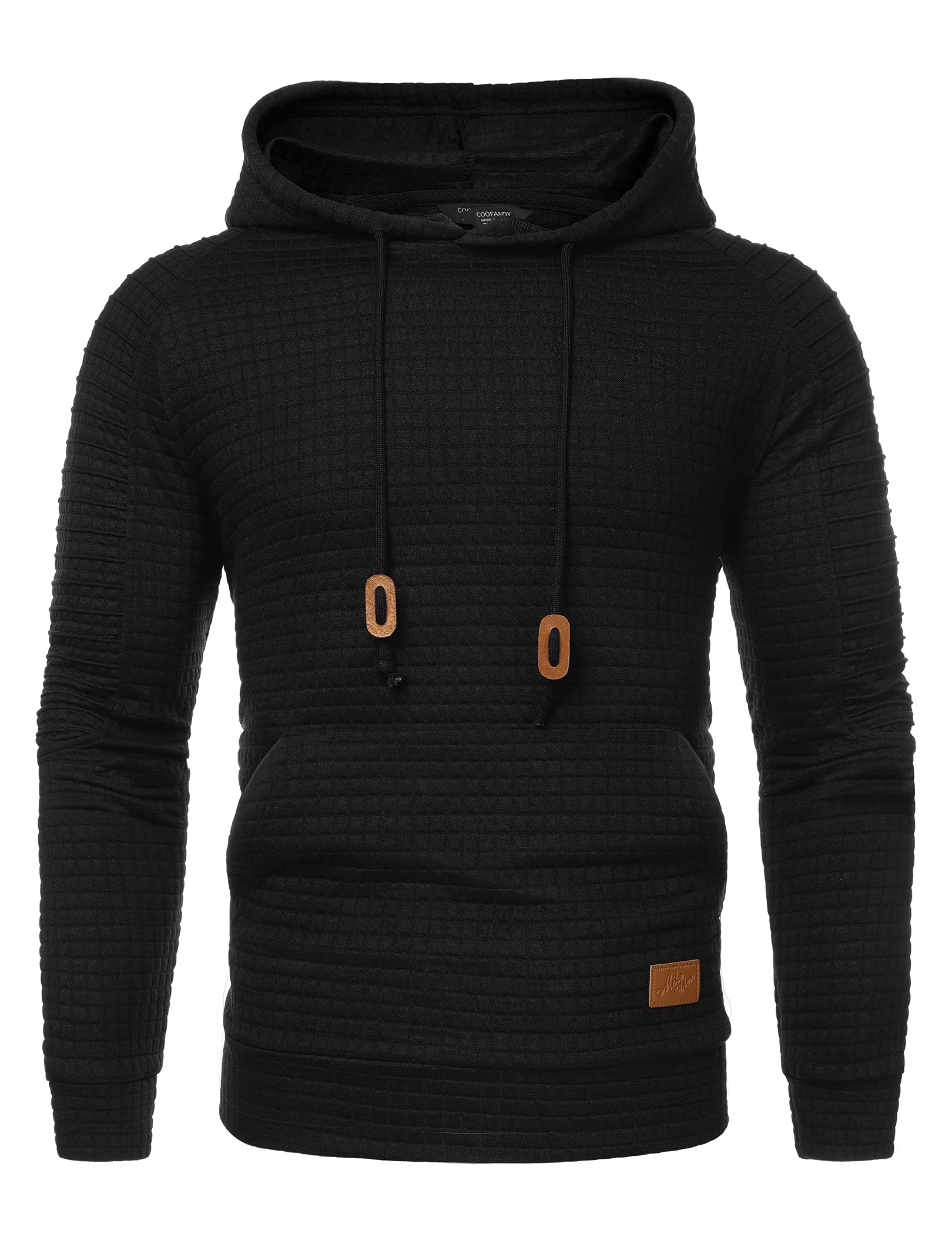 COOFANDY Men's Casual Pullover Hoodie - Long Sleeve Waffle Knit Sweatshirt with Kangaroo Pocket & Drawstring Hood | Perfect for Streetwear, Loungewear and Outdoor Activities