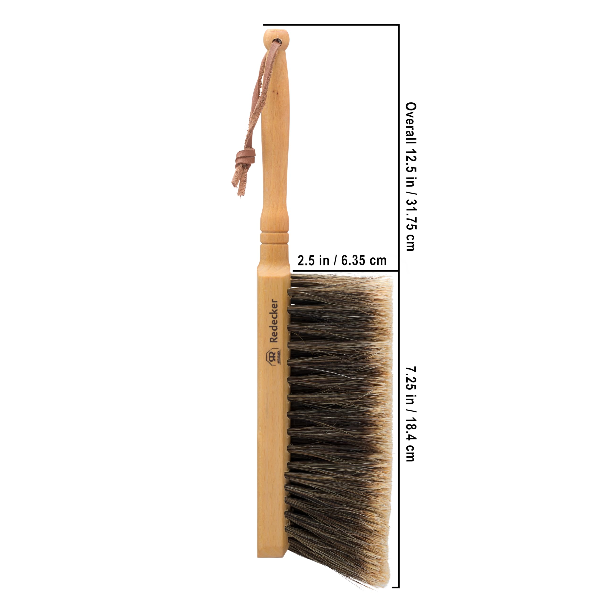 REDECKER Horsehair Hand Brush with Oiled Beechwood Handle - 11.75 Inch Natural Horse Hair Kitchen Brush for Countertops, Stoves & Baking - Wooden Hand Broom for Cleaning & Bench Brush for Workshop