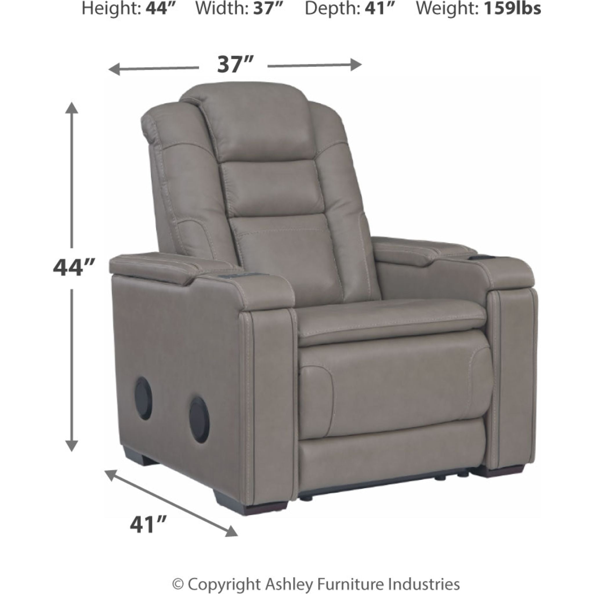 Boerna Power Recliner Chair - Gray Electric Lift Recliner with Massage & Heat for Living Room, Bedroom, and Home Theater Comfort