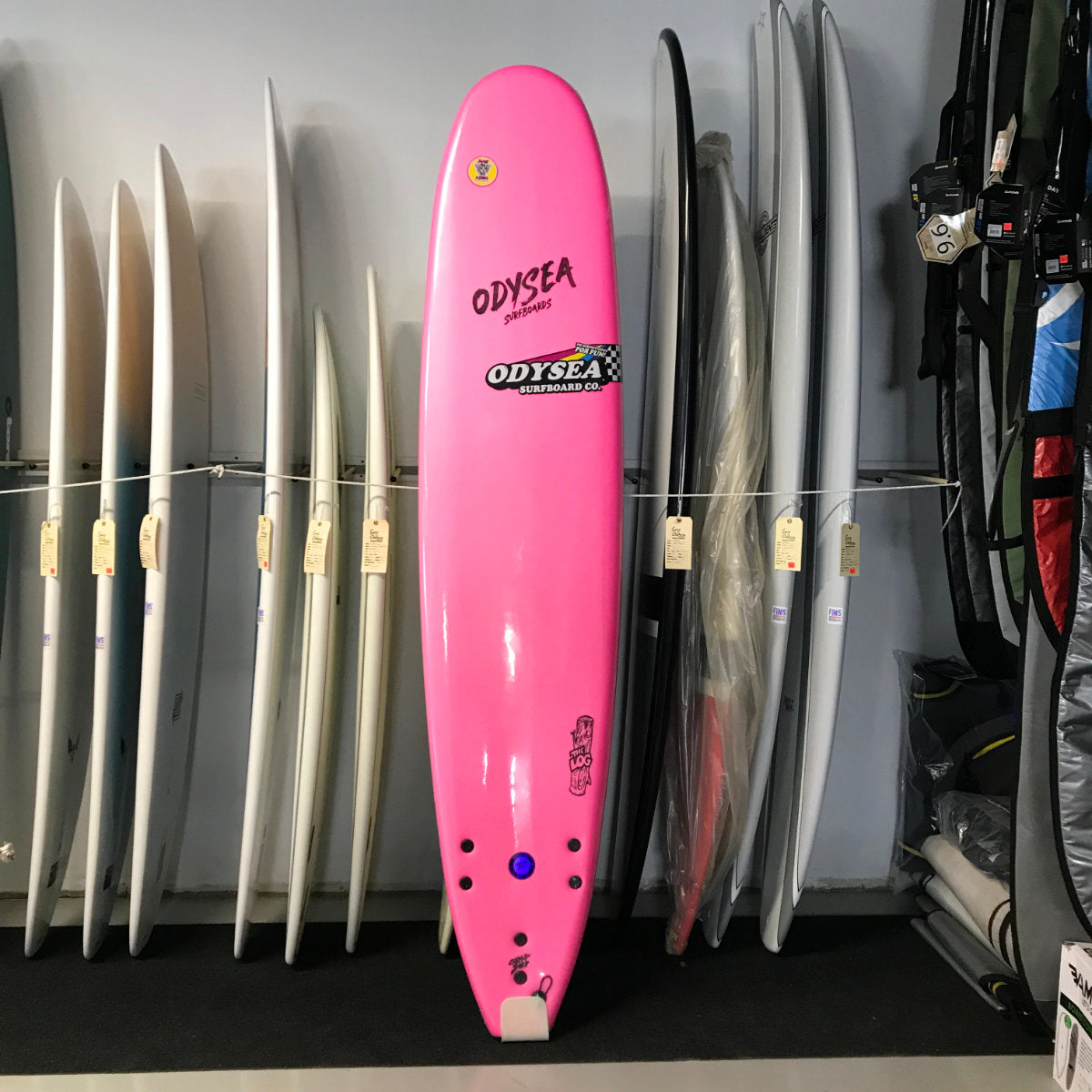Odysea Log 9'0 Pro Surfboard - JOB Hot Pink 20 - Premium Performance Surfboard for All Wave Conditions | Perfect for Beginners and Intermediate Surfers | Beach, Ocean, and Coastal Surfing Adventures