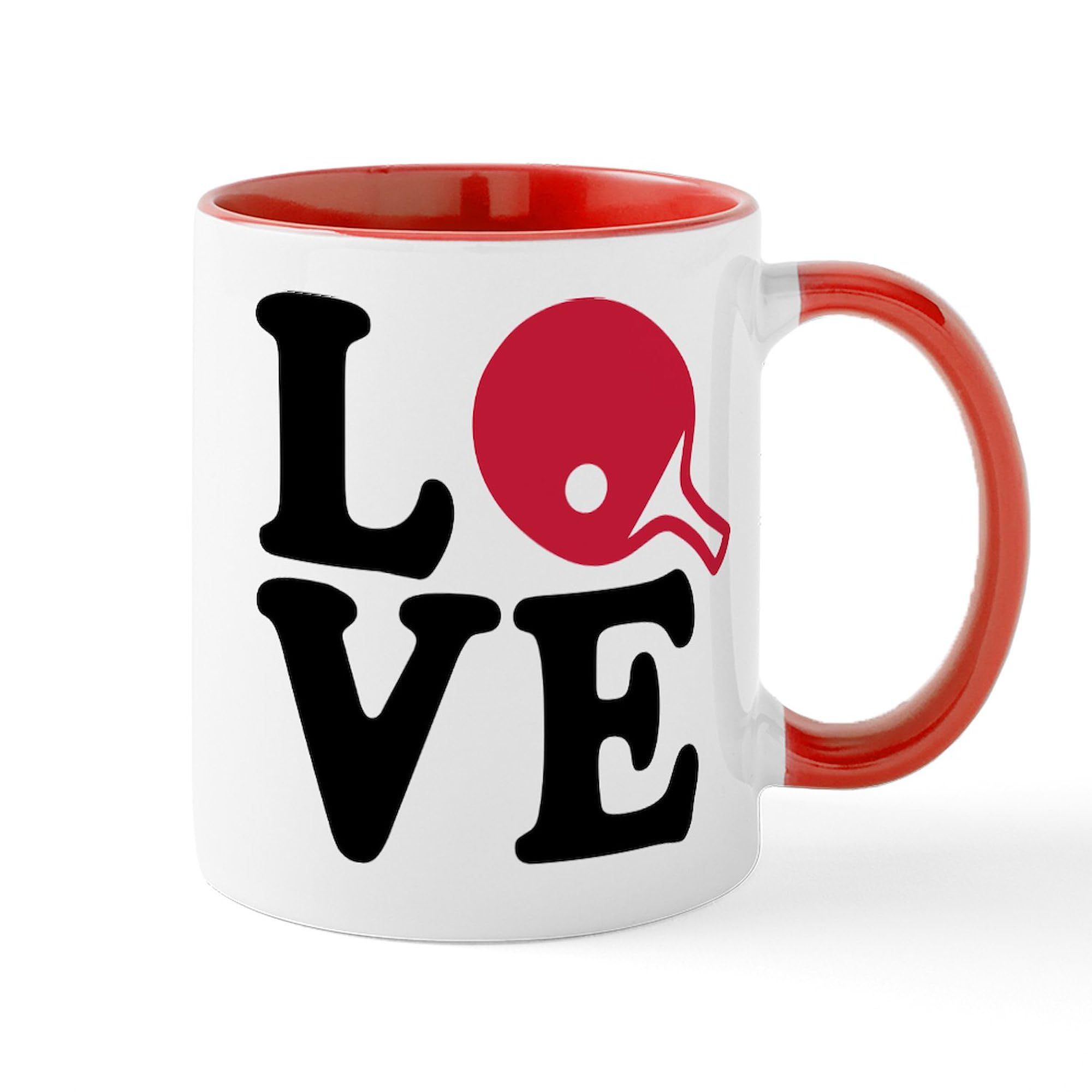 Table Tennis Love Ceramic Coffee Mug 11oz - Perfect for Ping Pong Fans & Gifts