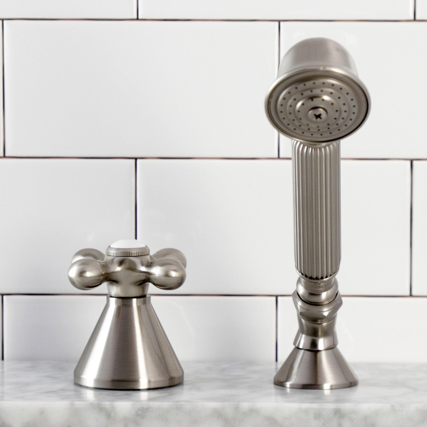 Deck Mount Hand Shower with Diverter for Roman Tub Faucet - Perfect for Bathroom Renovation & Spa-Like Shower Experience