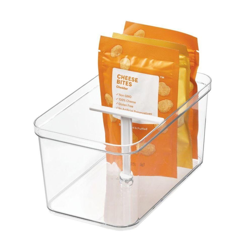 iDesign Crisp Deep Fridge & Pantry Organizer Container with T Divider - Perfect for Food Storage, Meal Prep & Kitchen Organization