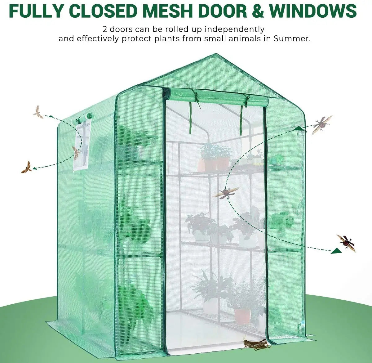 56x56x77 Walk-in Greenhouse for Plants - Portable Garden Greenhouse with Sturdy Frame & UV Protection - Perfect for Indoor/Outdoor Gardening, Seed Starting & Plant Protection