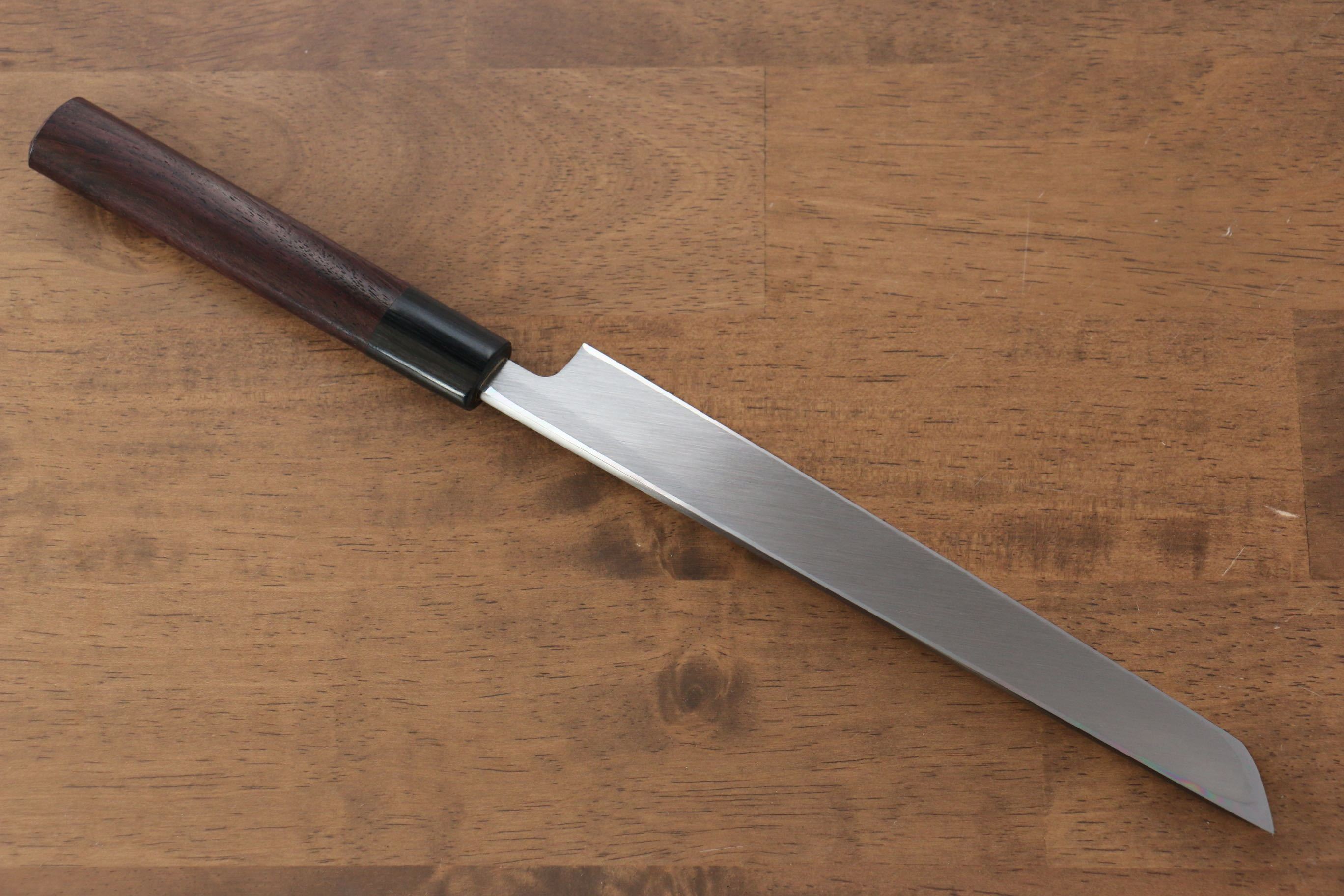 Premium Jikko White Steel No.2 Sakimaru Yanagiba Sushi Knife 210mm with Exquisite Shitan Handle - Perfect for Sushi Chefs & Japanese Cuisine Preparation