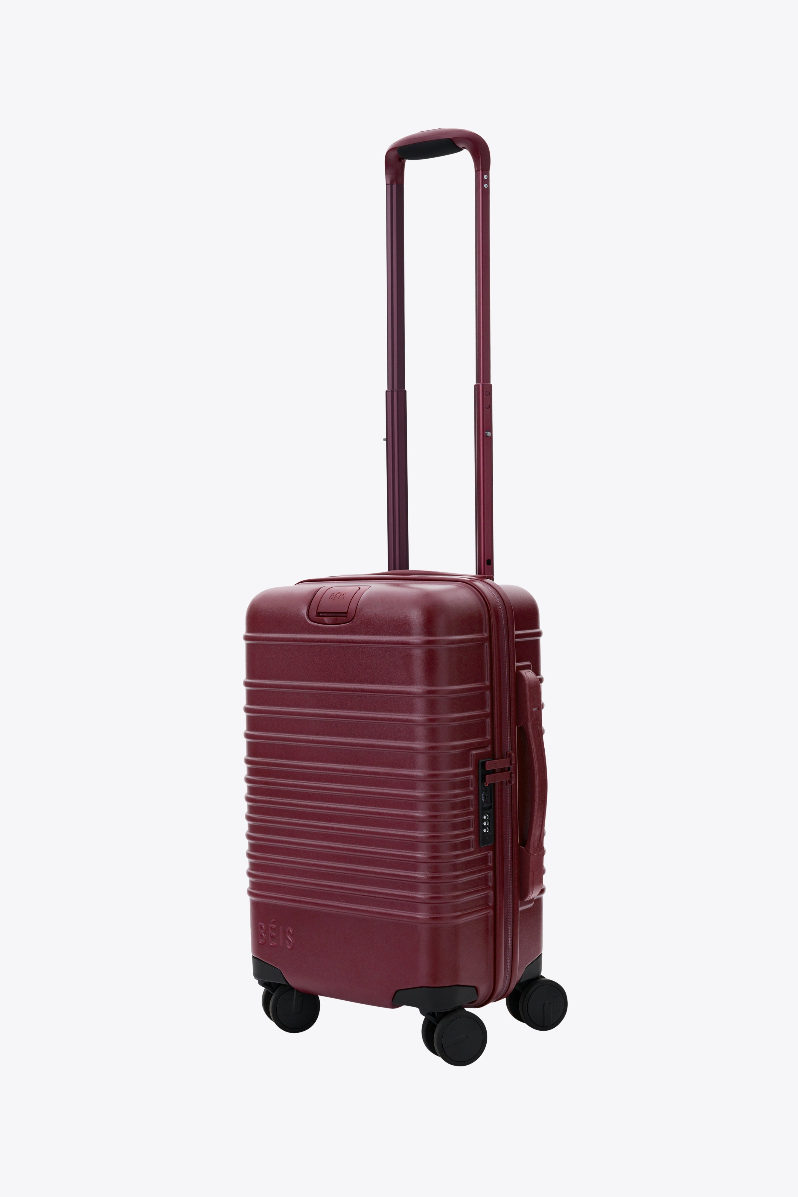 Burgundy Small Carry On Roller Luggage - Lightweight Compact Suitcase for Air Travel & Weekend Getaways