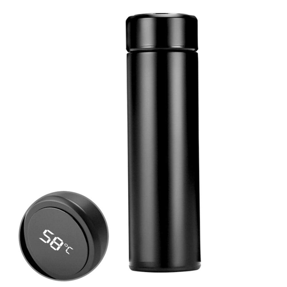 Roebii 500ml Stainless Steel Vacuum Insulated Travel Mug with LED Temperature Display - Leakproof, Double Wall Thermo Coffee Cup for Office, Commuting & Outdoor Activities - Stylish Reusable Water Bottle