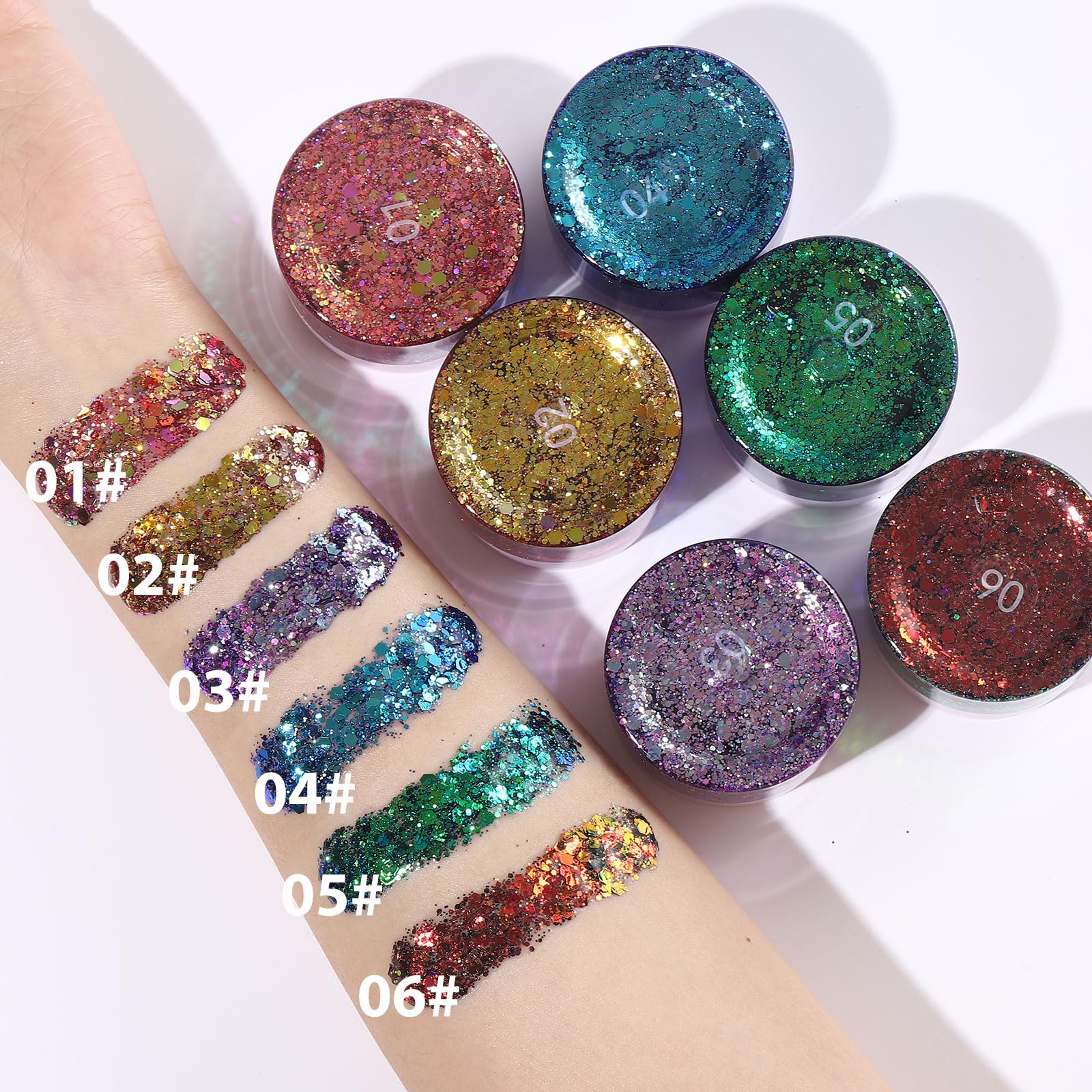 **Purple Chunky Glitter Gel for Face, Hair & Nails – Holographic Sparkling Body Makeup for Parties, Concerts & Festivals | Mermaid Rave Accessories for Music Events & Cosplay**