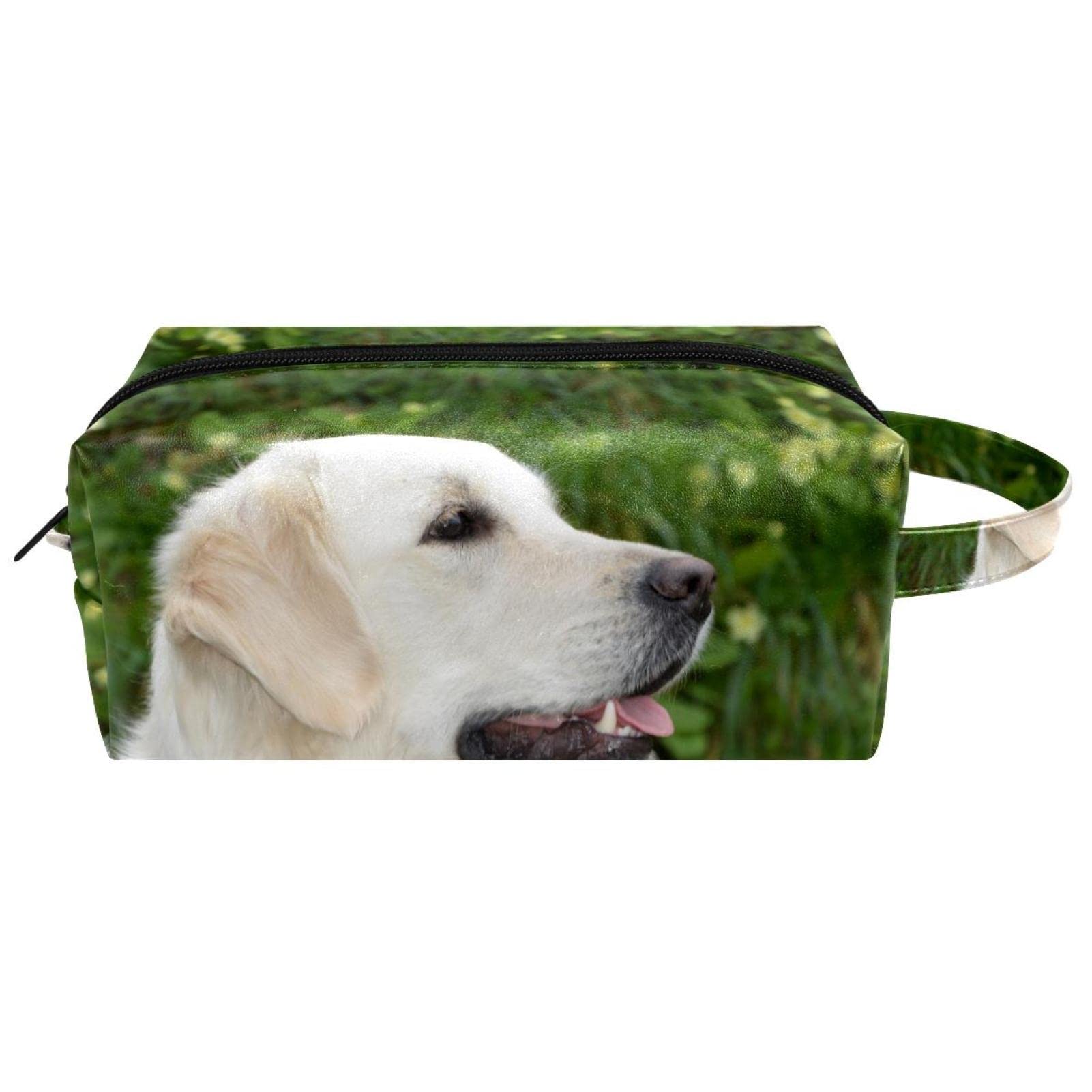 Golden Retriever Print Makeup Bag - Waterproof Cosmetic Organizer with Zipper for Women & Girls | Travel Toiletry Pouch for Gym, Vacation & Daily Use