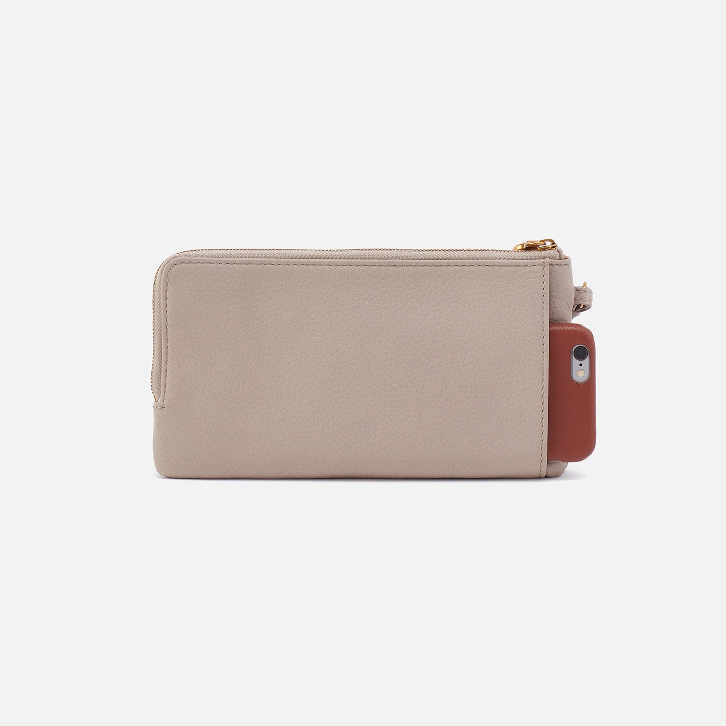 Premium Dayton Pebbled Leather Wristlet in Taupe - Stylish Wallet for Women, Perfect for Everyday Use, Travel & Night Out