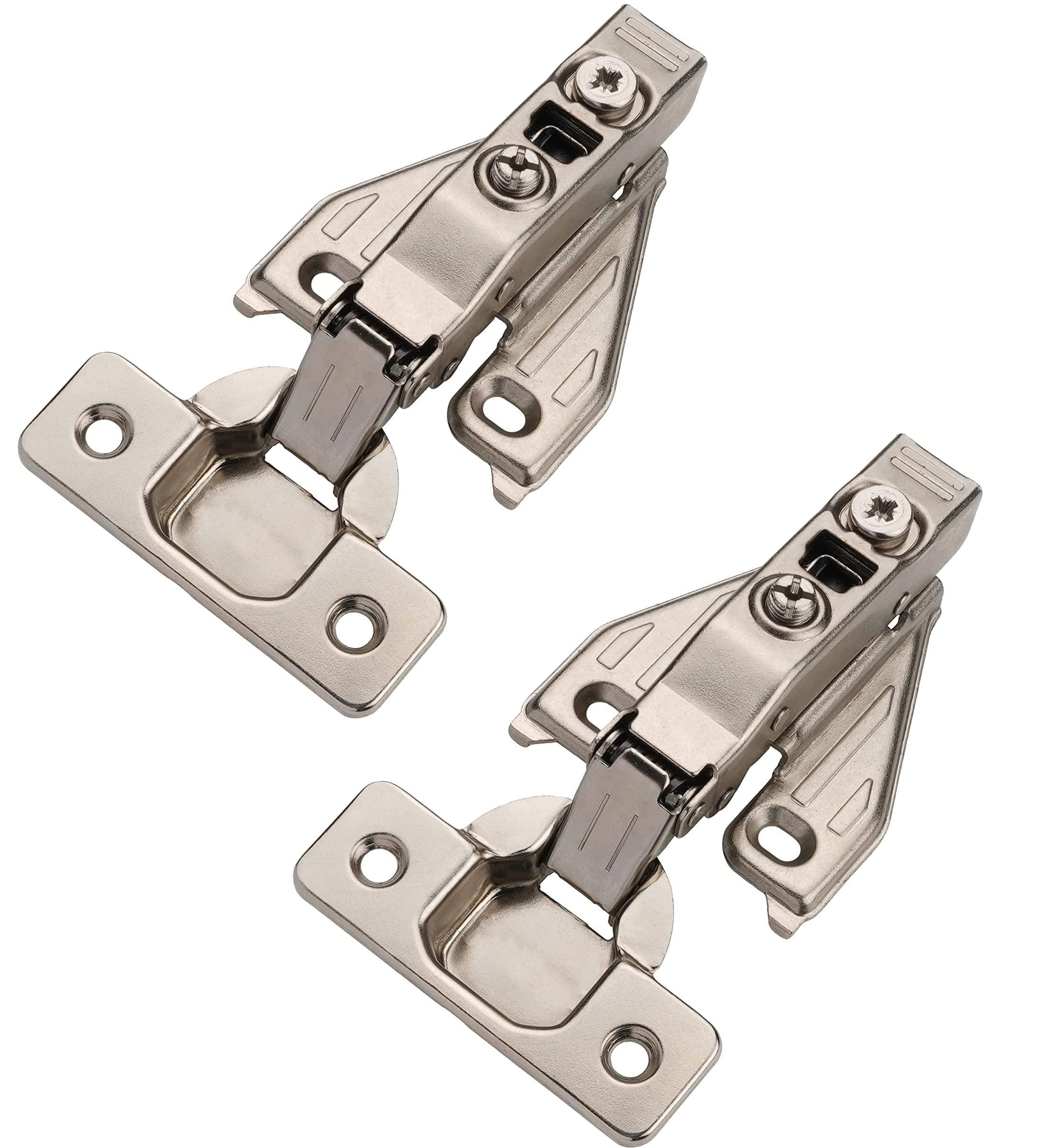2-Pack DecoBasics Full Overlay Soft Close Cabinet Hinges for Kitchen Cabinets - 105° Face Frame Concealed Door Hinges with 3-Way Adjustability & Clip-On Plate - Easy Installation (Perfect for Kitchen Remodeling & Cabinet Upgrades)