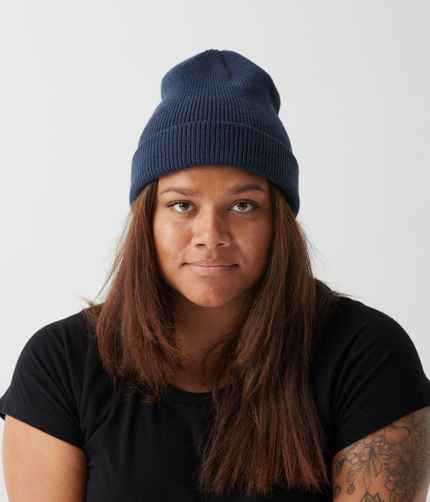 Warm Ribbed Knit Beanie for Men & Women - Soft Winter Hat in Navy Blue - Perfect for Cold Weather, Outdoor Activities, and Casual Style
