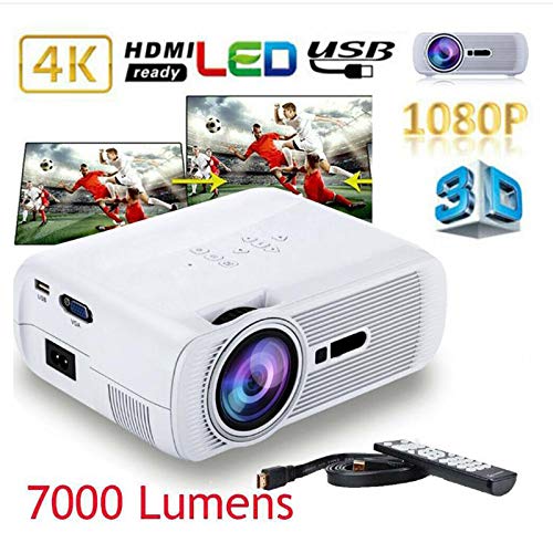 XIAOYUE Mini Projector 1080P HD Smart LED Portable Projector for Outdoor Movies, Home Theater, Gaming & Camping - Wireless WiFi Bluetooth Compatible for iPhone Android Devices