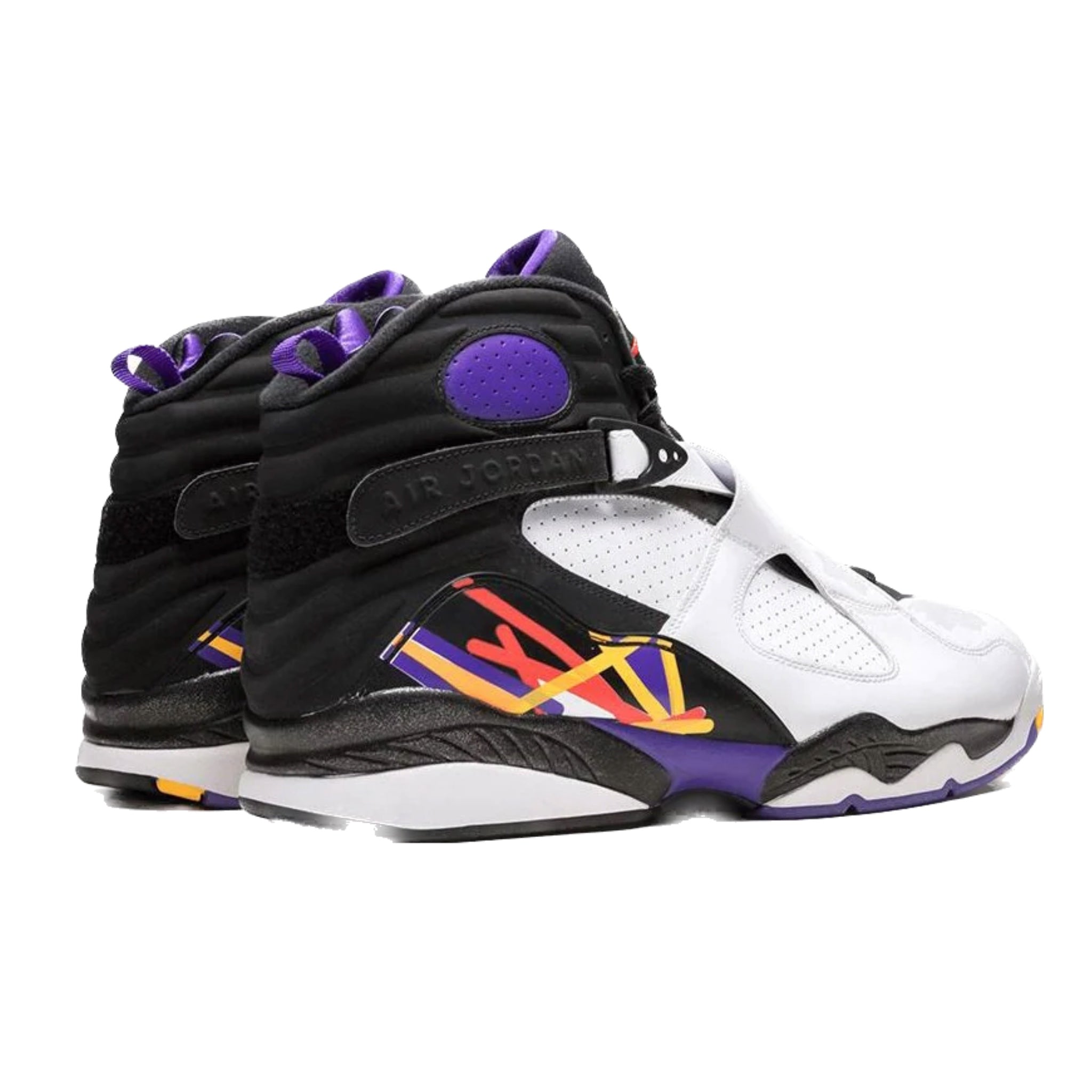 Air Jordan 8 Retro Three Peat Sneakers - White/Infrared 23/Black/Bright Concord - Basketball Shoes for Men | Perfect for Court Play & Streetwear Fashion