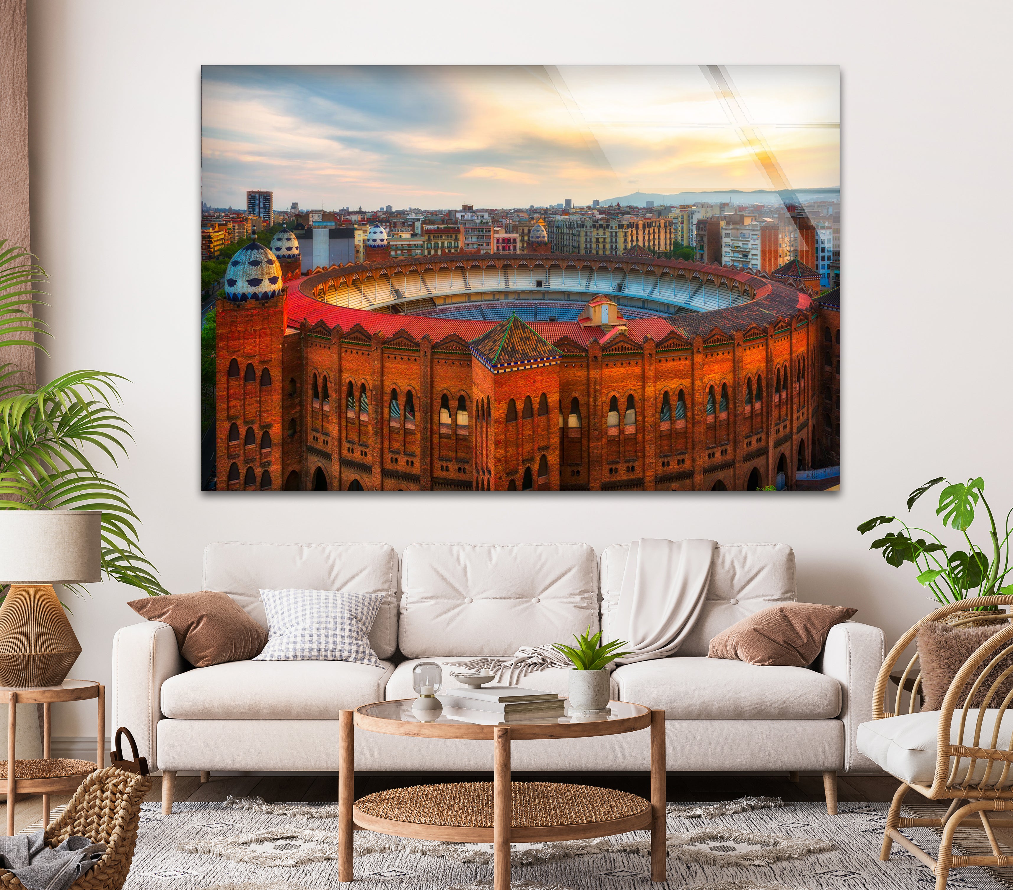 Barcelona Glass Wall Art – Iconic Spanish Landmark with Historic Architecture Decor for Home, Office & Gifts | Modern Cityscape Artwork for Living Room, Bedroom & Office Decor