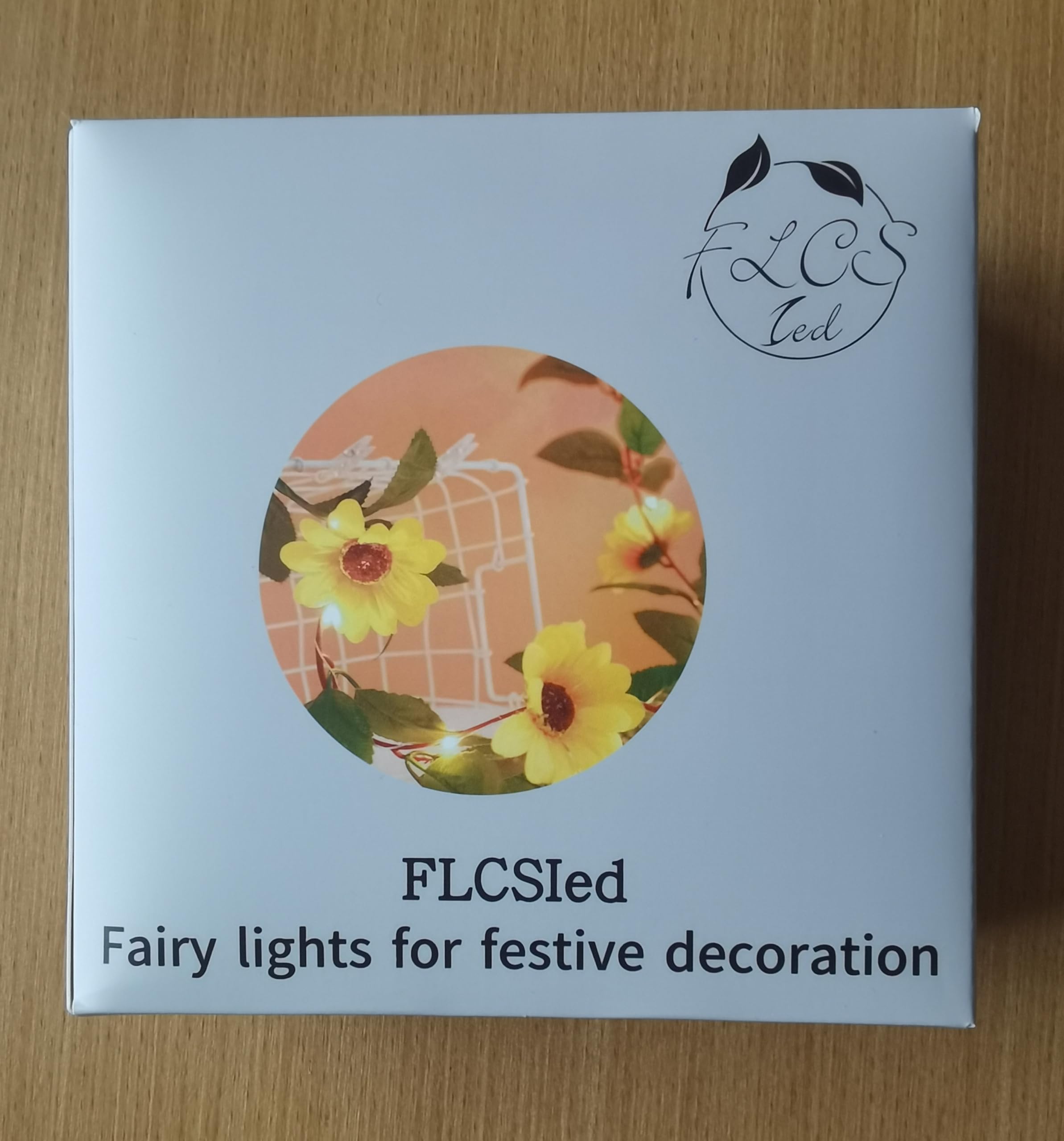 20 LED Sunflower Fairy Lights with Warm White Glow - Battery Powered (2 AA) for Home Decor, Wedding, Party, Garden & Outdoor Lighting