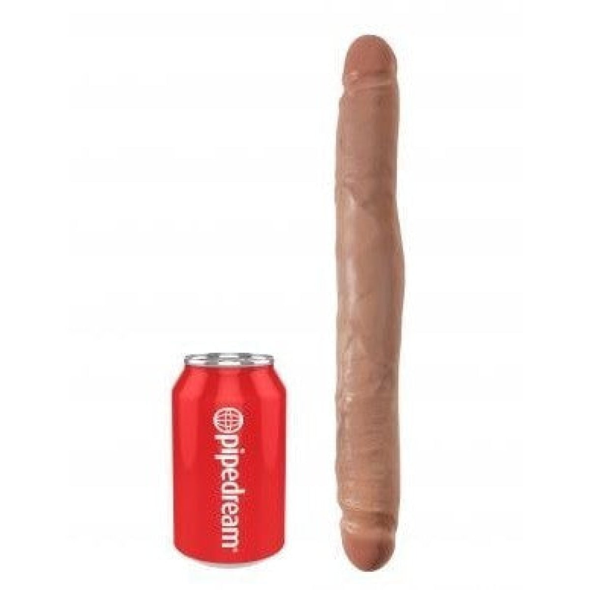 King Cock 12 Inch Slim Double-Ended Dildo - Tan Flesh Tone | Realistic Dual Pleasure for Couples & Solo Play | Perfect for Strapon, Bondage & BDSM Scenes