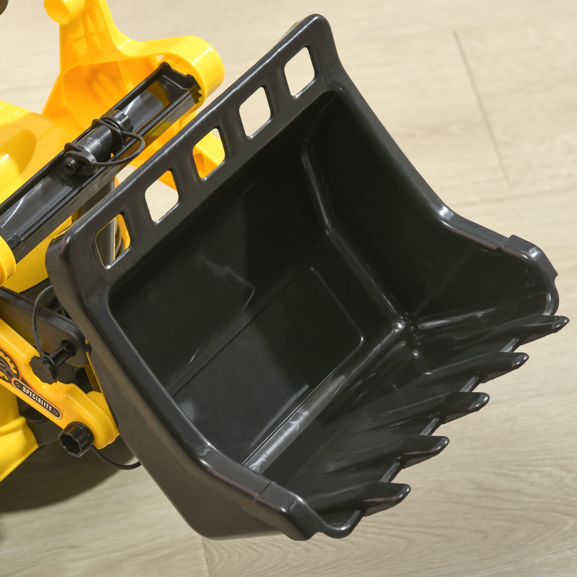 **HOMCOM Kids Ride-On Excavator Toy with Horn & Storage - Pretend Play Construction Truck for Toddlers 18-48 Months - Outdoor & Indoor Play, Birthday Gift Idea**