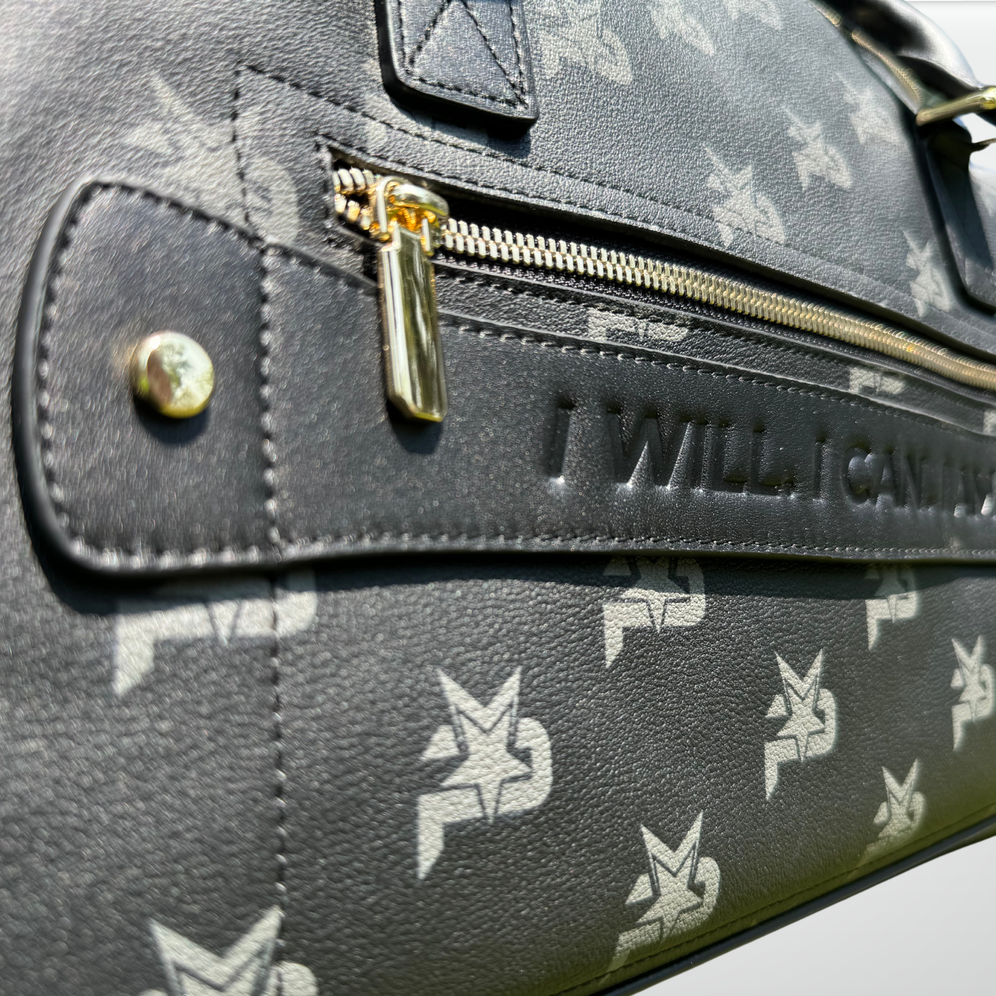 Premium Leather Monogram Training Duffel Bag for Gym & Travel - Personalized Black Sports Bag for Men & Women - Perfect for Workouts, Weekend Getaways & Sports Equipment Storage