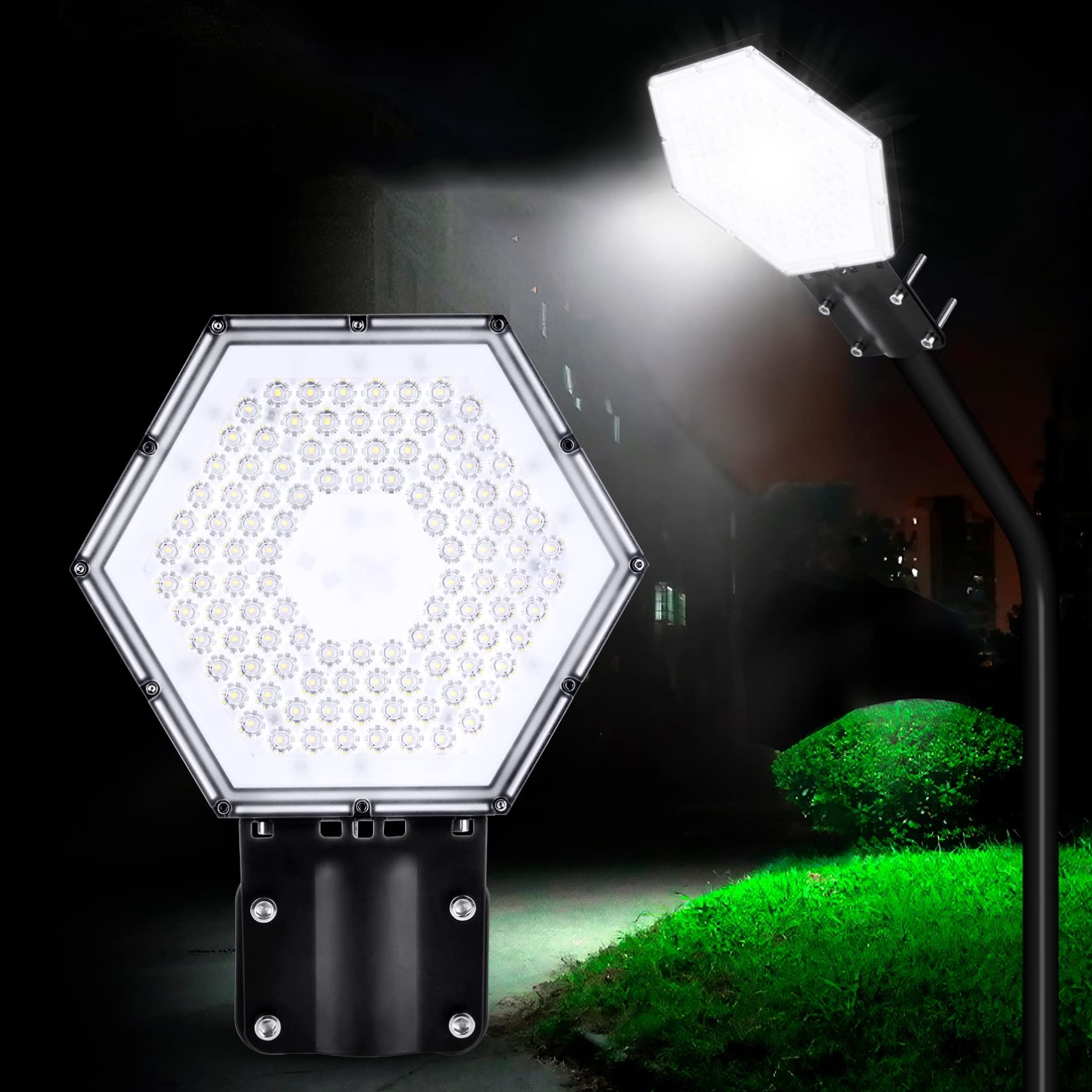 100W LED Parking Lot Light 10000LM 6500K - IP65 Waterproof Commercial Outdoor Security Lighting for Street, Warehouse, Garage, Yard, Pathway - Energy Efficient & Durable (1 Pack) - Perfect for Parking Areas, Sports Courts & Industrial Facilities