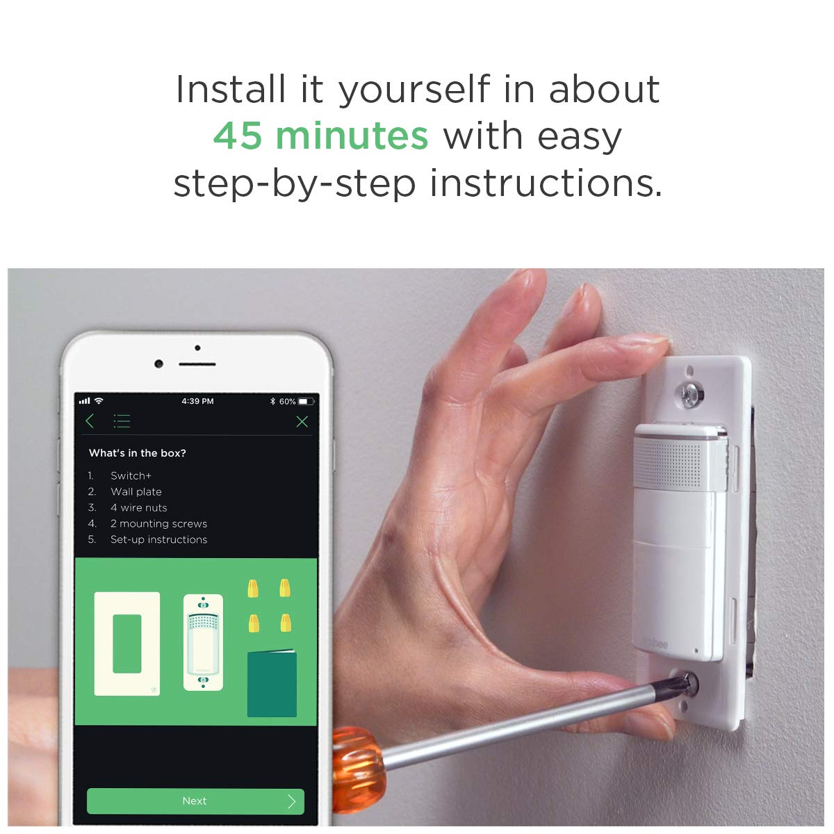 Ecobee Switch+ Smart Light Switch with Built-in Amazon Alexa - Voice Control, Home Automation, Energy Saving for Living Room, Bedroom & Kitchen