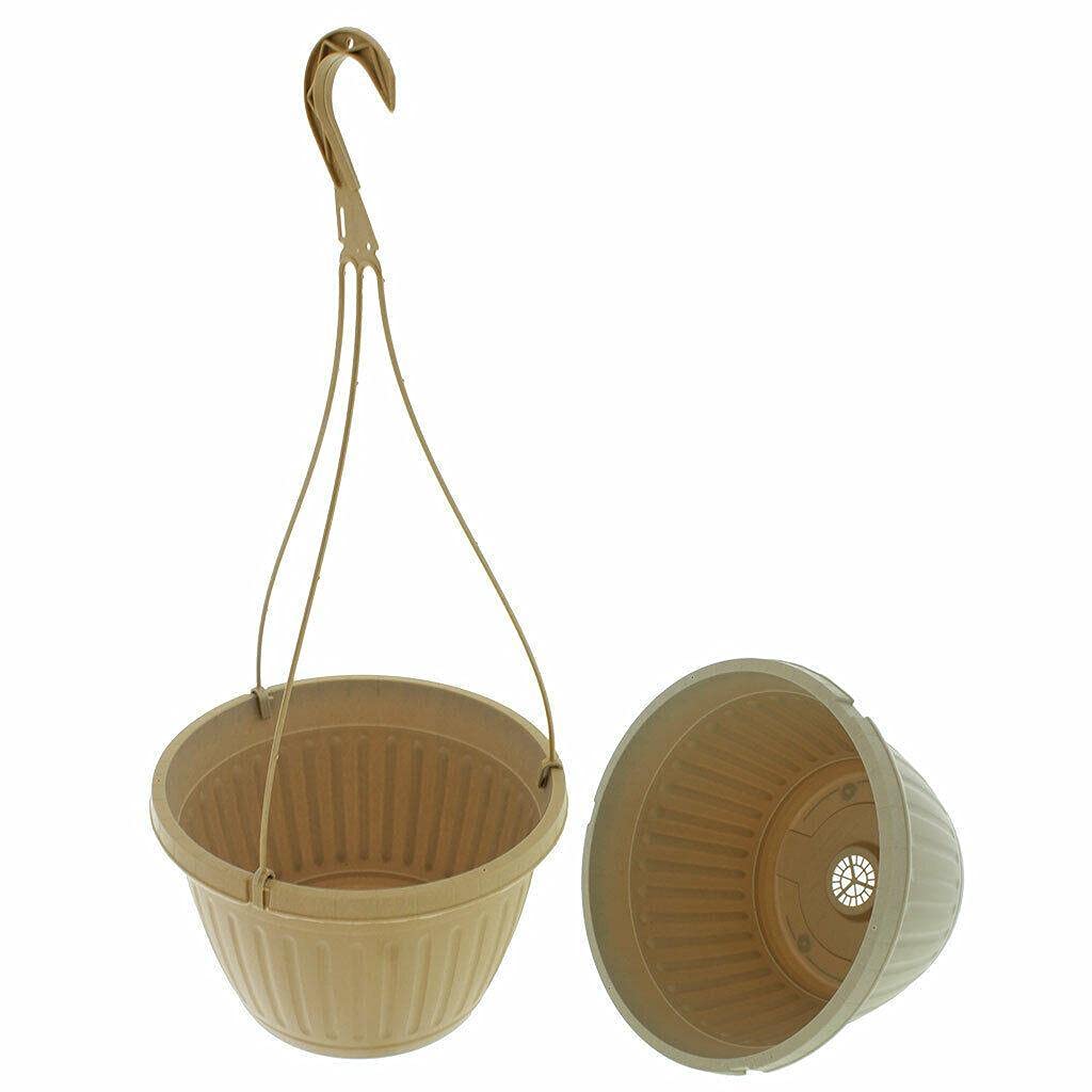 CarteRE 5-10 Inch Hanging Baskets - Flower Pots with Stand for Indoor Outdoor Plants, Garden Decor, Balcony & Patio Decorations | Perfect for Flowers, Herbs, Succulents and Home Gardening