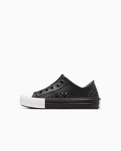 Converse Kids All Star Play Lite CX Easy On Black/White Clogs - Comfortable Slip-On Sneakers for Boys & Girls - Perfect for School, Play & Everyday Wear