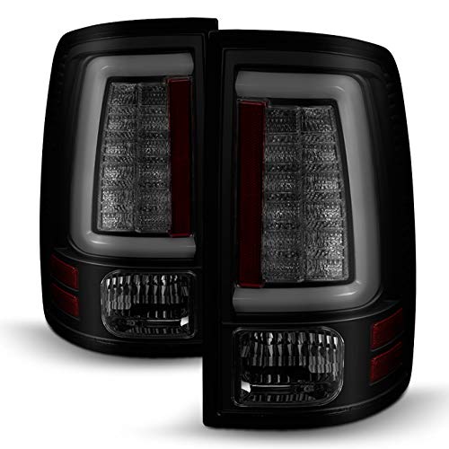 AKKON Black Smoked LED Tail Lights for 2009-2018 Dodge Ram 1500/2500/3500 - Halogen Replacement V2 Brake Lamps Pair (Perfect for Off-Roading & Night Driving)