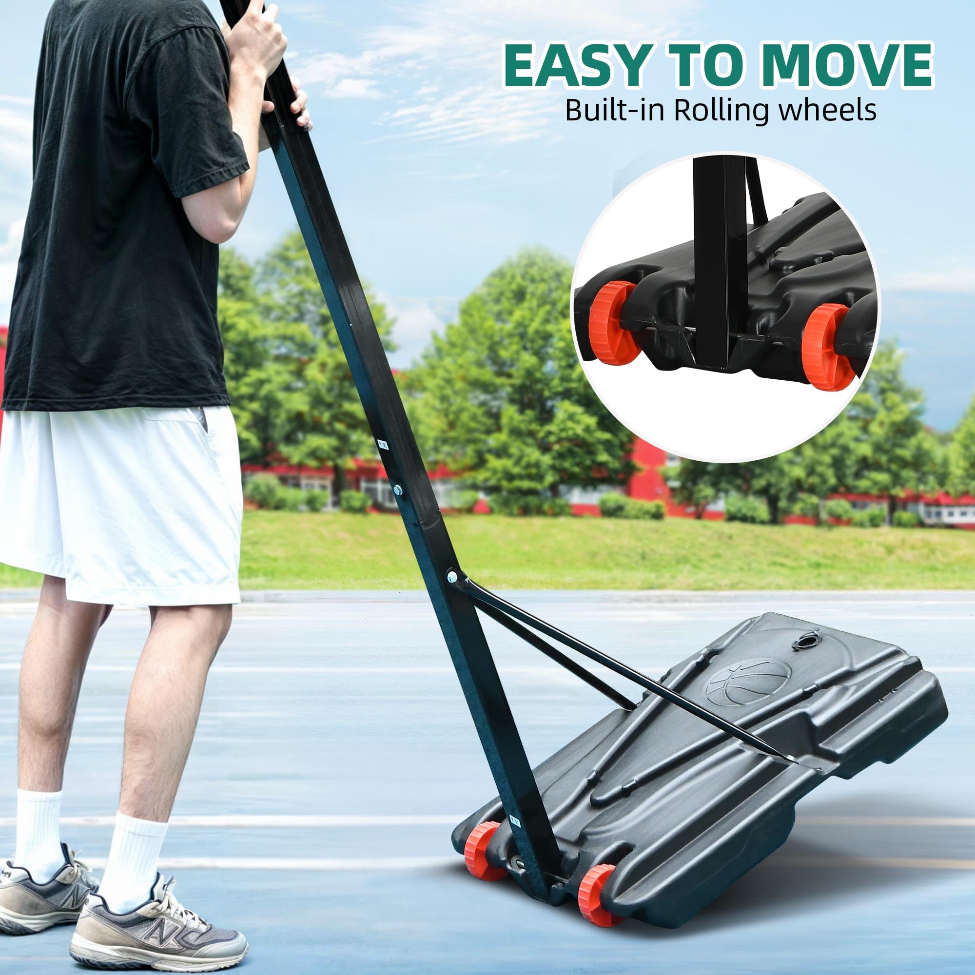 YITAHOME Portable Adjustable Basketball Hoop - Indoor & Outdoor Pool Basketball Goals for Kids & Adults, Perfect for Backyard, Driveway, and Beach Fun