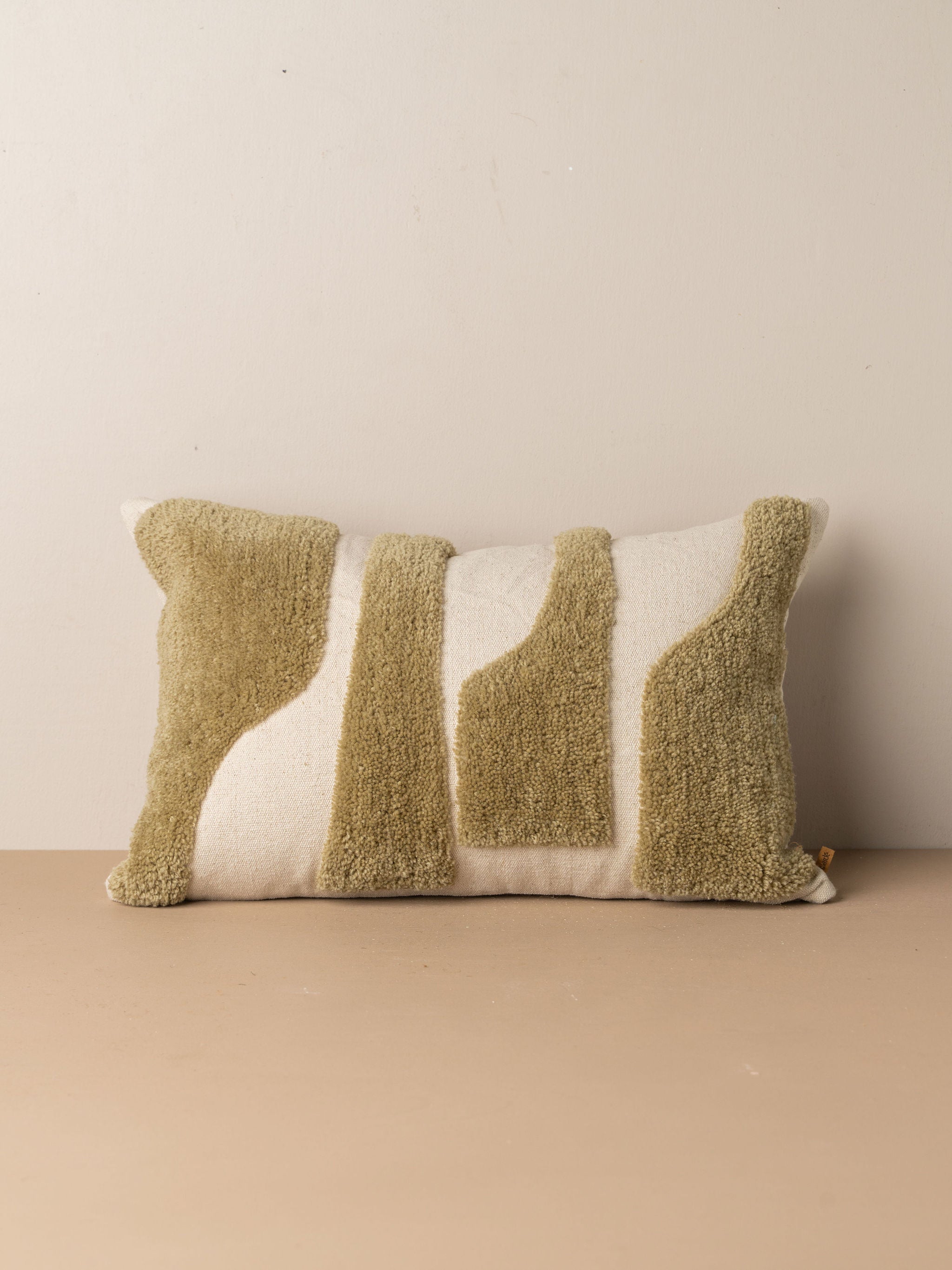 Abstract Lumbar Cushion Support Pillow - Olive Green Back Pain Relief for Office Chair, Car Seat & Sofa - Ergonomic Comfort for Home & Work
