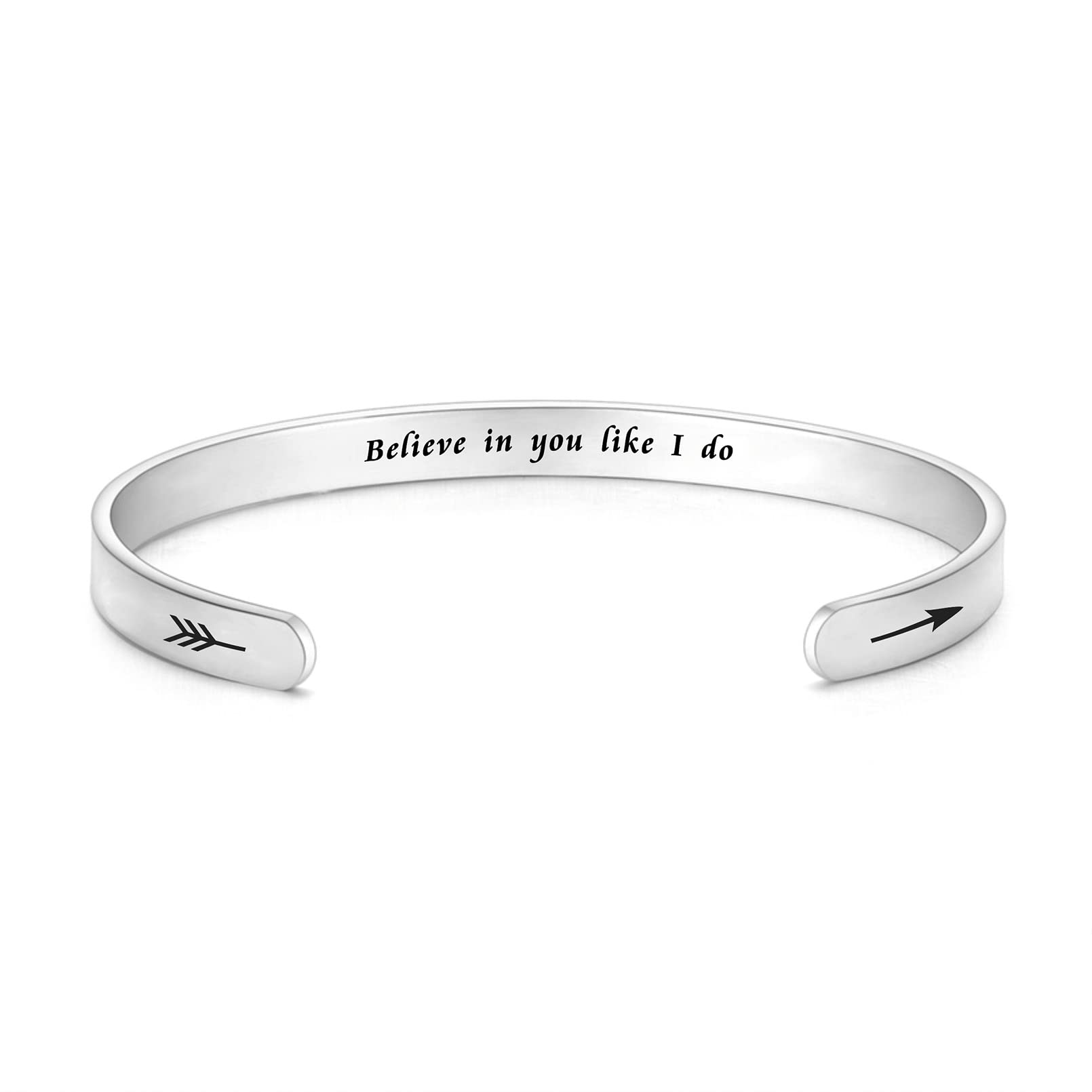 Inspirational Bracelet for Women - Stainless Steel Cuff Jewelry Gift for Her - Motivational & Empowering Accessory for Daily Wear, Work & Special Occasions