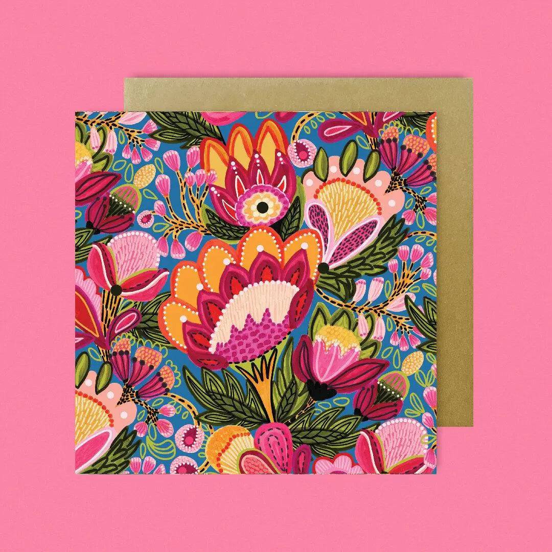 Wild Proteas Australian Greeting Cards | Unique Floral Design for Birthday, Wedding & Thank You Cards | Perfect for Special Occasions & Gift Giving