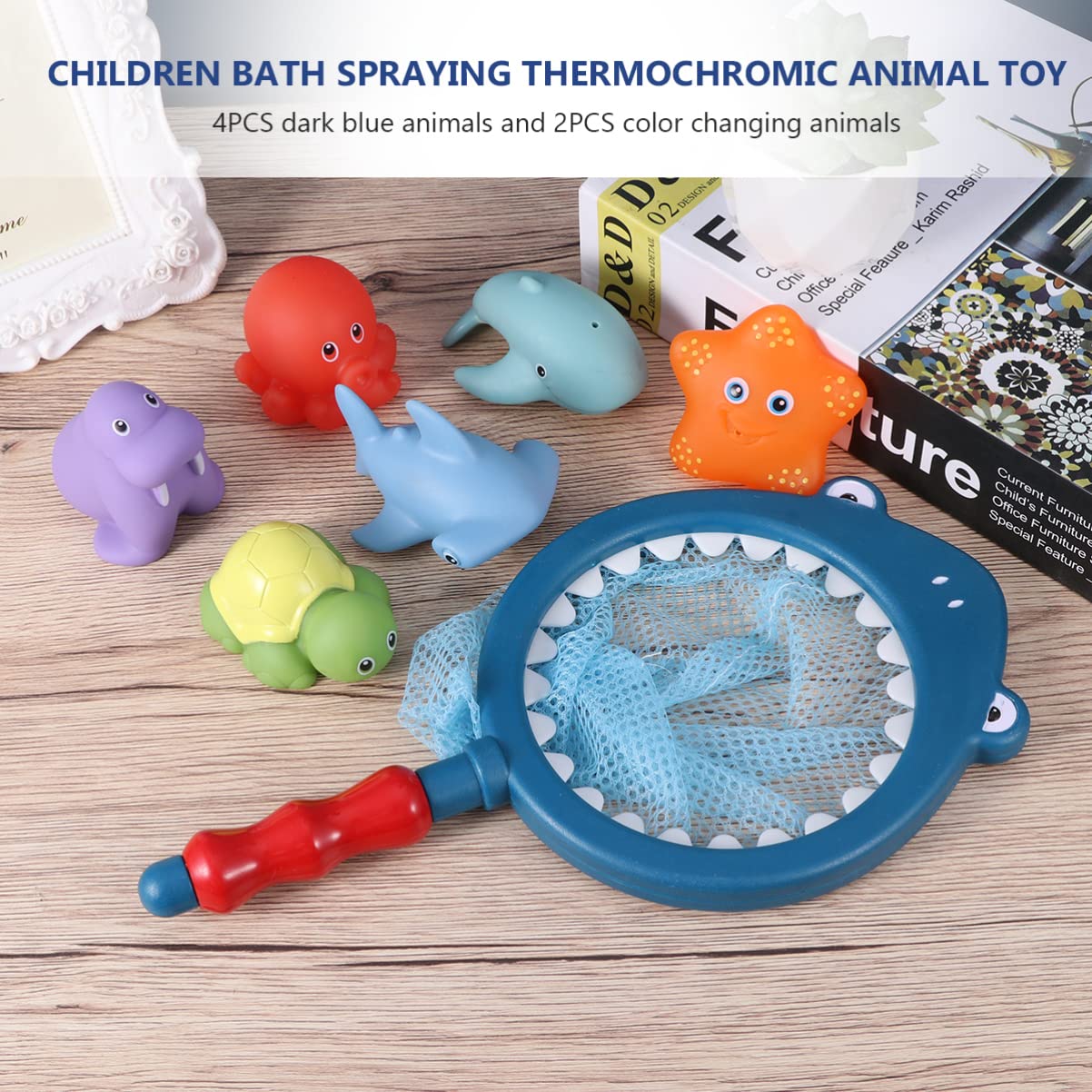 6pcs Funny Fountain Bath Toys for Kids - Water Play & Bathtime Fun - Blue MOLUCKFU Bathing Accessories | Perfect for Pool, Beach & Outdoor Water Activities