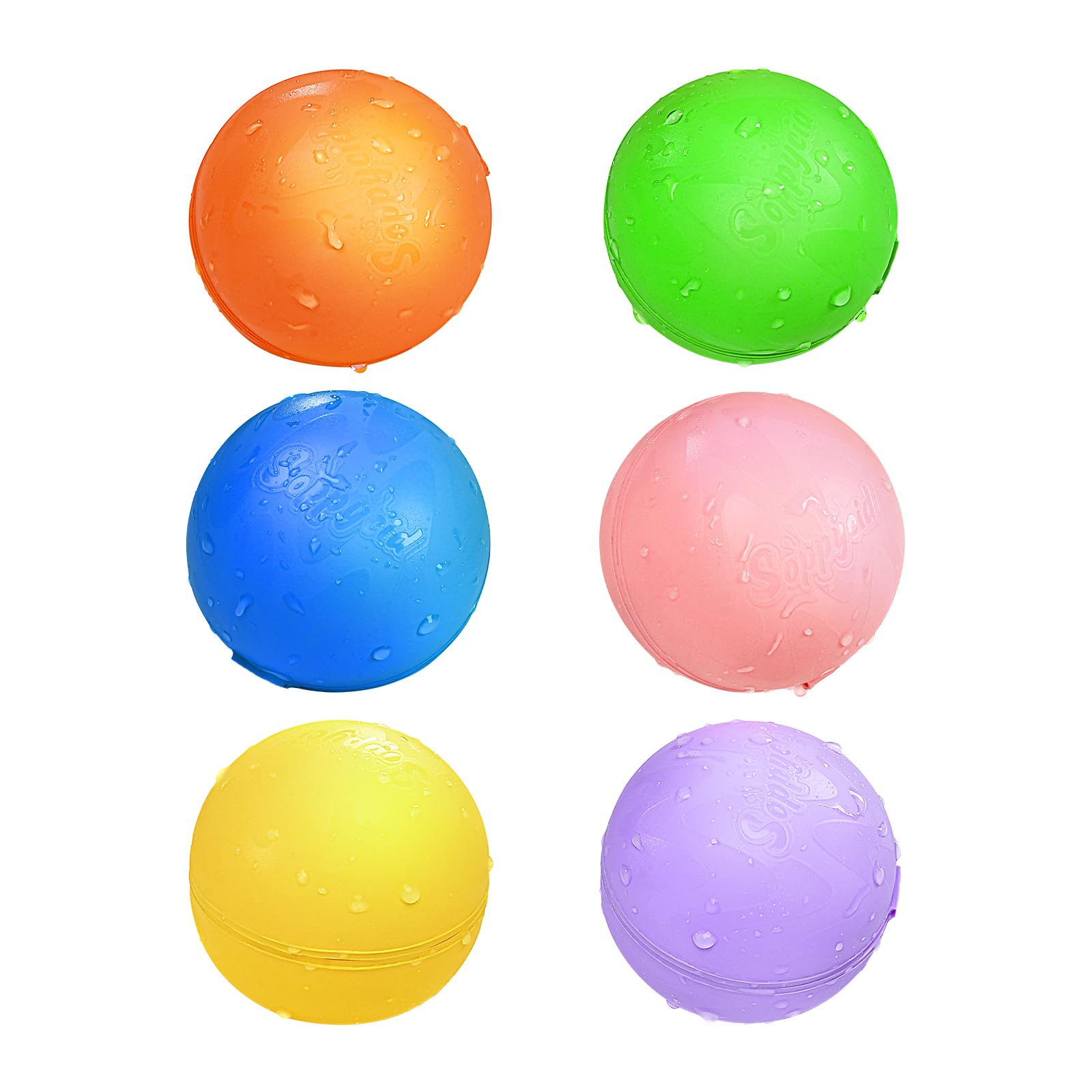 SOPPYCID Reusable Magnetic Water Balloons - 6 Pack Quick Fill Self Sealing Water Bombs for Kids & Adults - Fun Outdoor Summer Toys for Water Polo Fights, Pool Parties, Backyard Games, and Beach Activities - Includes Storage Bag