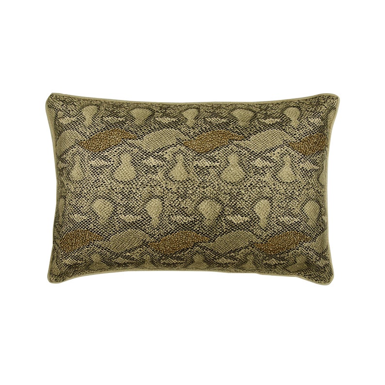 Gold Faux Leather Lumbar Pillow Cover - Decorative Animal Print Throw Pillow Case for Sofa, Bed, Couch - Home Decor Accent for Living Room, Bedroom