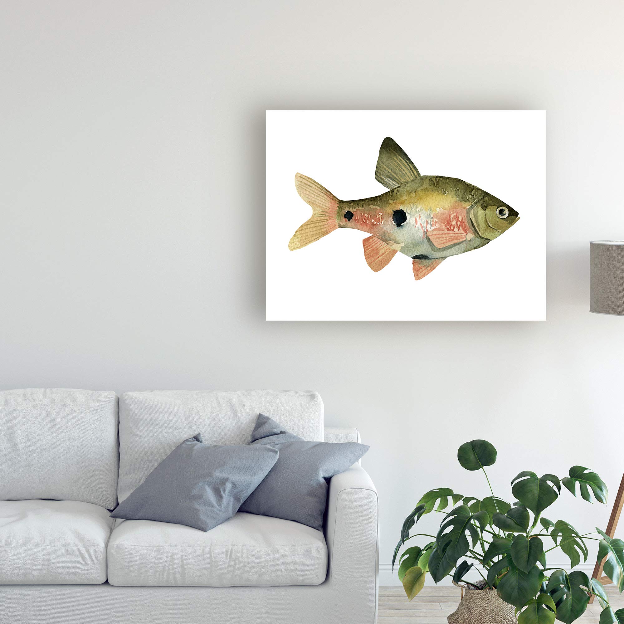 Trademark Fine Art - Emma Scarvey Rainbow Fish III Canvas Print 24x32 Inches - Vibrant Wall Decor for Living Room, Bedroom & Office