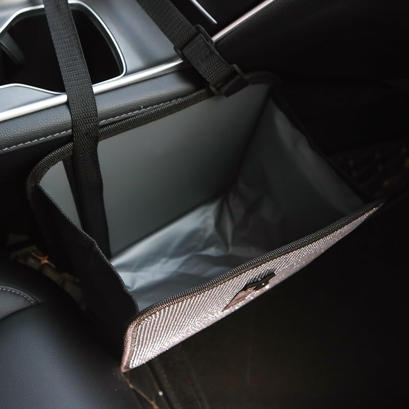 Foldable Hanging Car Trash Can - Waterproof Leakproof Storage Bag with Large Capacity (9.05x9.05 Inch) - Ideal for Road Trips, Commuting & Keeping Your Vehicle Clean - Car Interior Accessories Organizer - AB