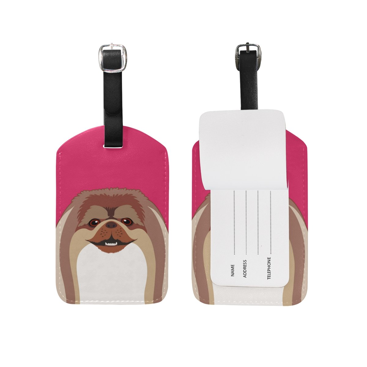 Pekingese Dog Luggage Tag - PU Leather Pet ID Tag for Travel Suitcases & Bags - Cute Dog Breed Identification Label (1 Piece) - Perfect for Airports, Cruises & Pet-Friendly Vacations