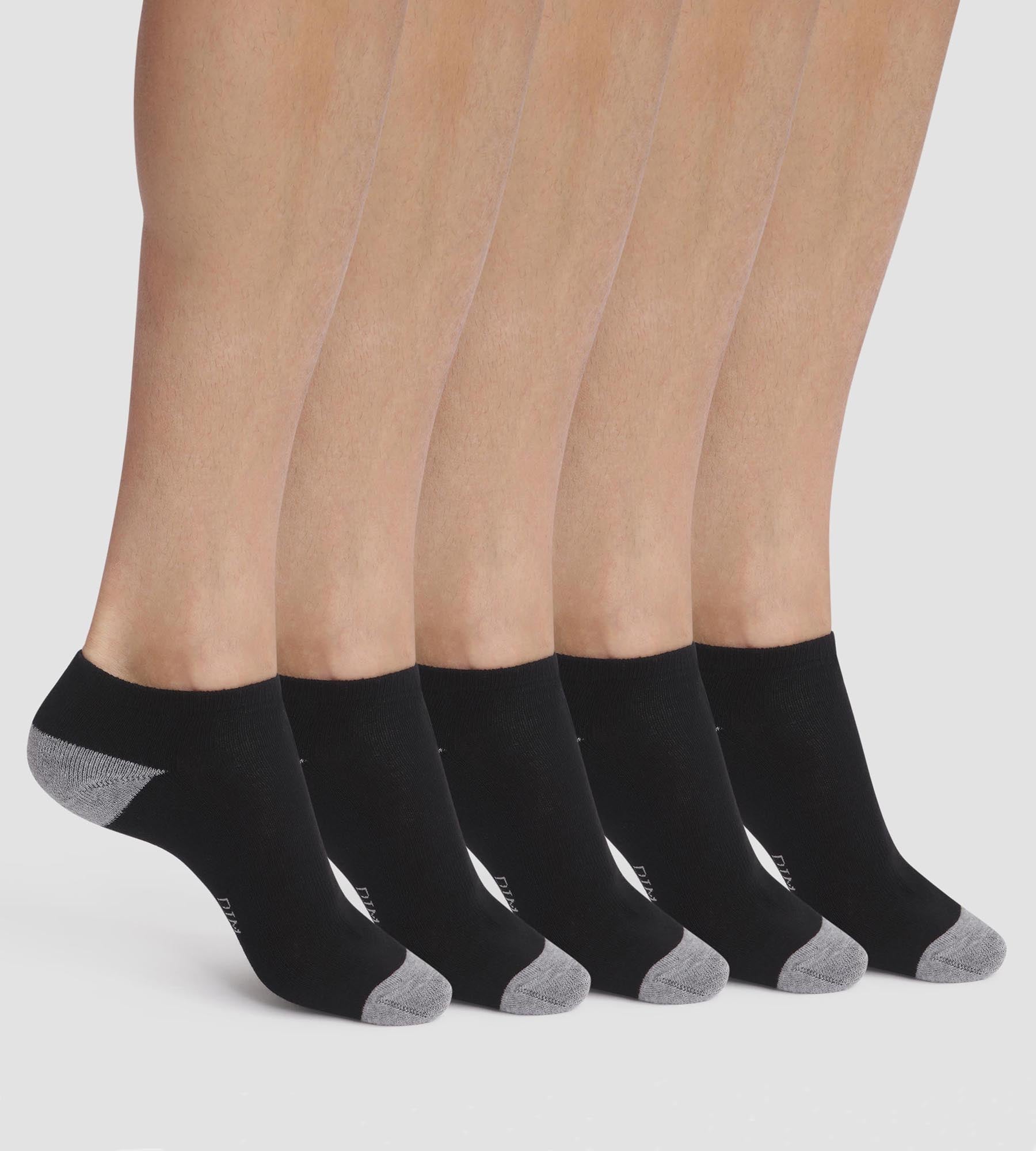 5 Pairs Men's Cotton Black Athletic Socks - Breathable & Comfortable for Running, Gym & Casual Wear - EcoDim Sport Socks for Everyday Use
