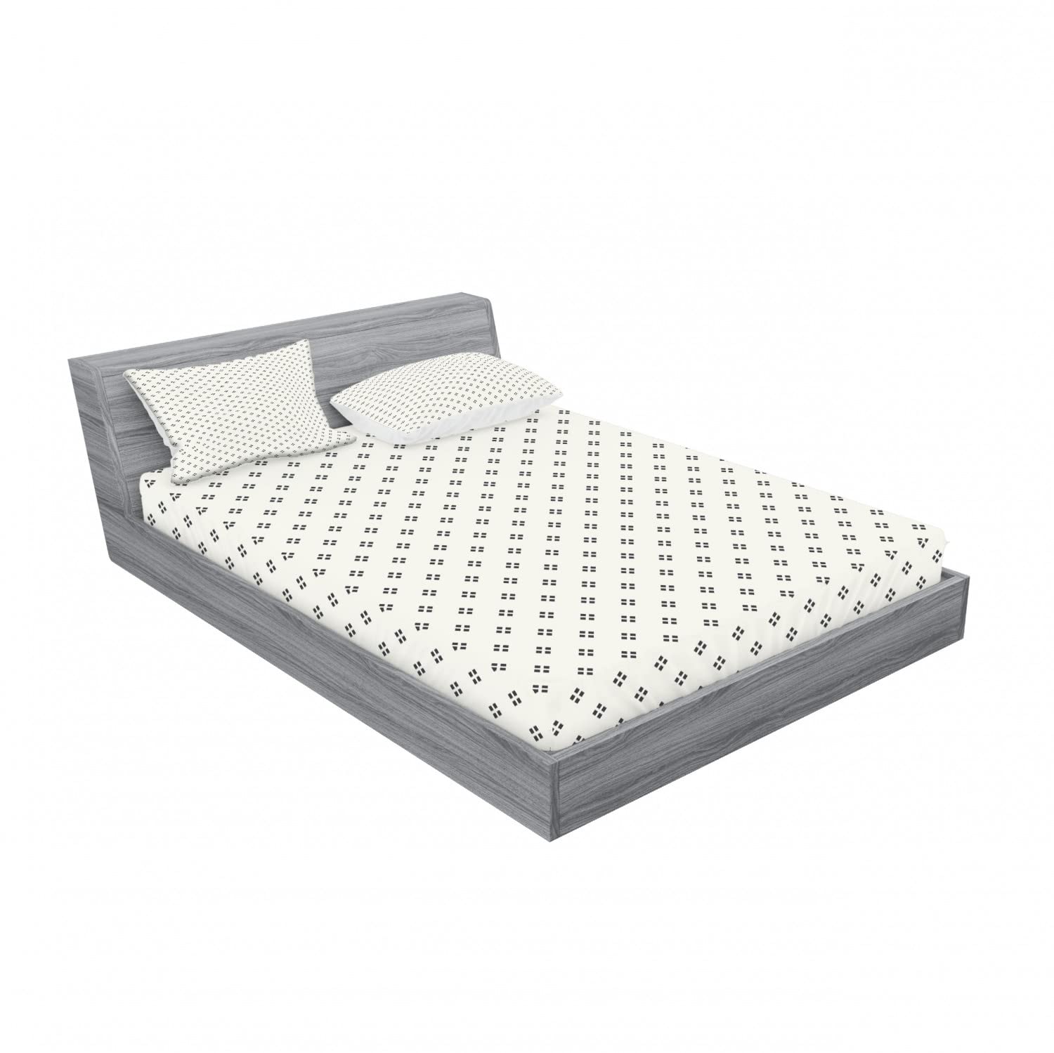 Ambesonne Geometric 2-Piece Full Size Bed Sheet Set with 4 Pillow Shams - Black & White Dot Pattern Modern Bedding for Guest Room & Dorm Decor