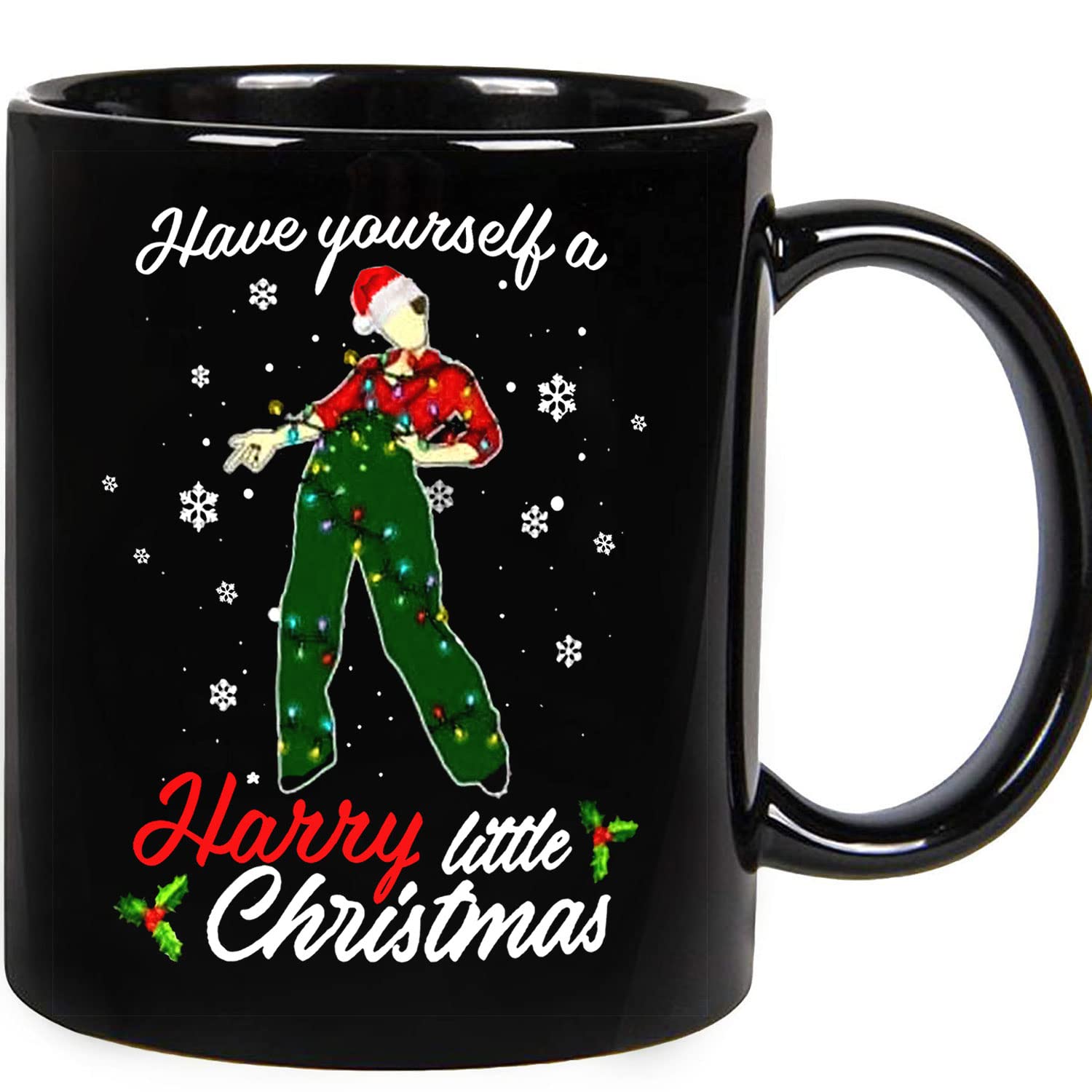 Funny Harry Styles Coffee Mug - Have A Harry Little Christmas Black Ceramic Mug 11oz & 15oz - Novelty Tea Cup Gift for Her - Perfect for Christmas, Birthday & Office Use